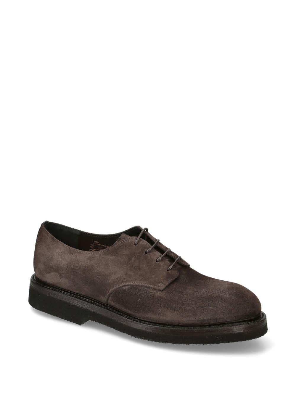 Brown Suede Rain Horse Laced Shoes