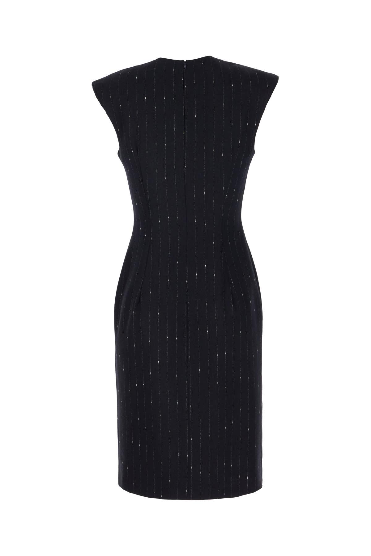 Midnight Blue Stretch Wool Blend Dress