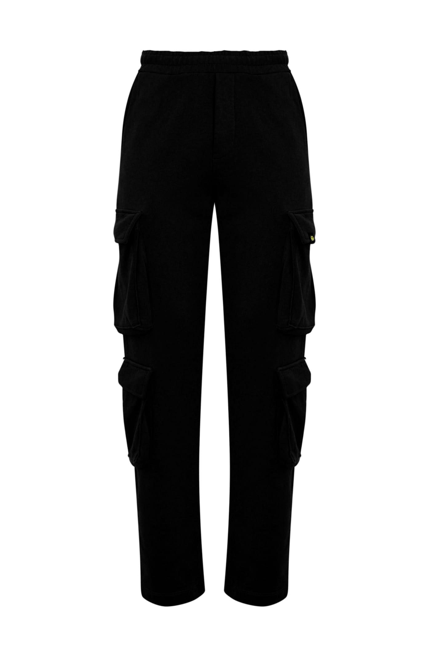 Cotton Fleece Cargo Trousers