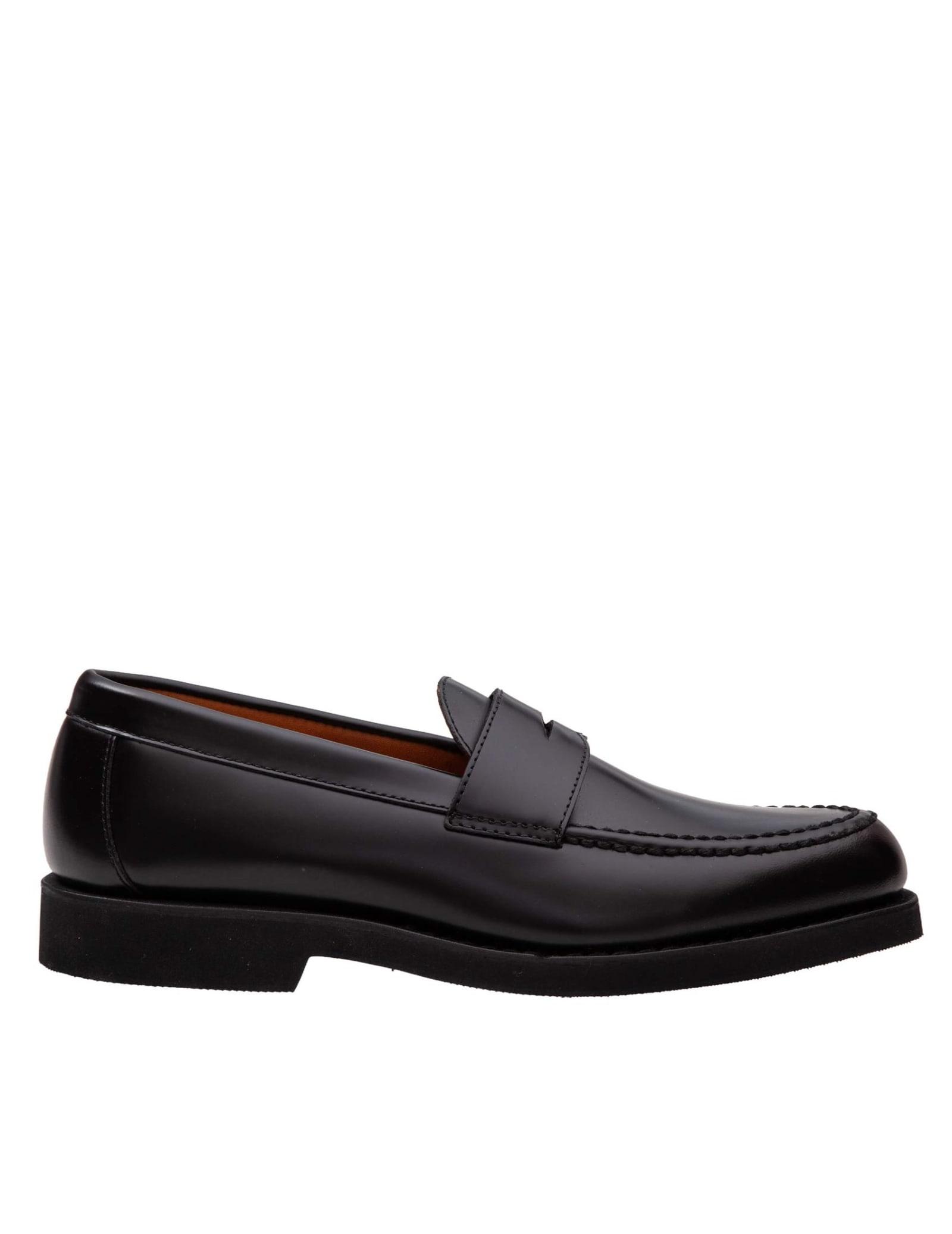 Ryan Brushed Po Loafers In Black Leather