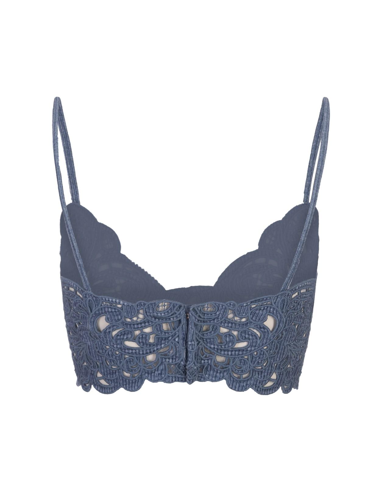 Blue Lace Bra Top