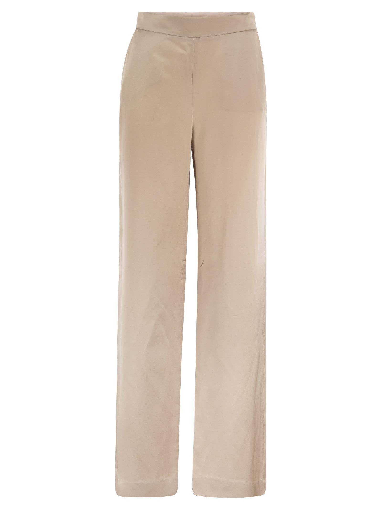 Viscose And Linen Palazzo Trousers