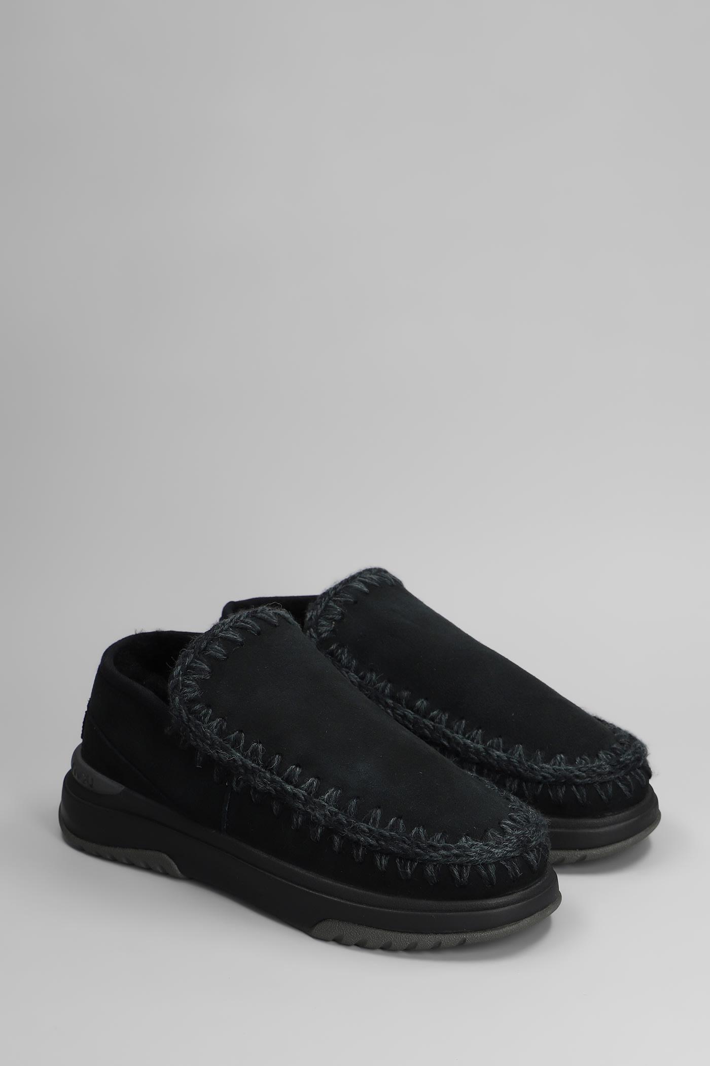 Eskimo Men Slip On Sneakers In Black Suede