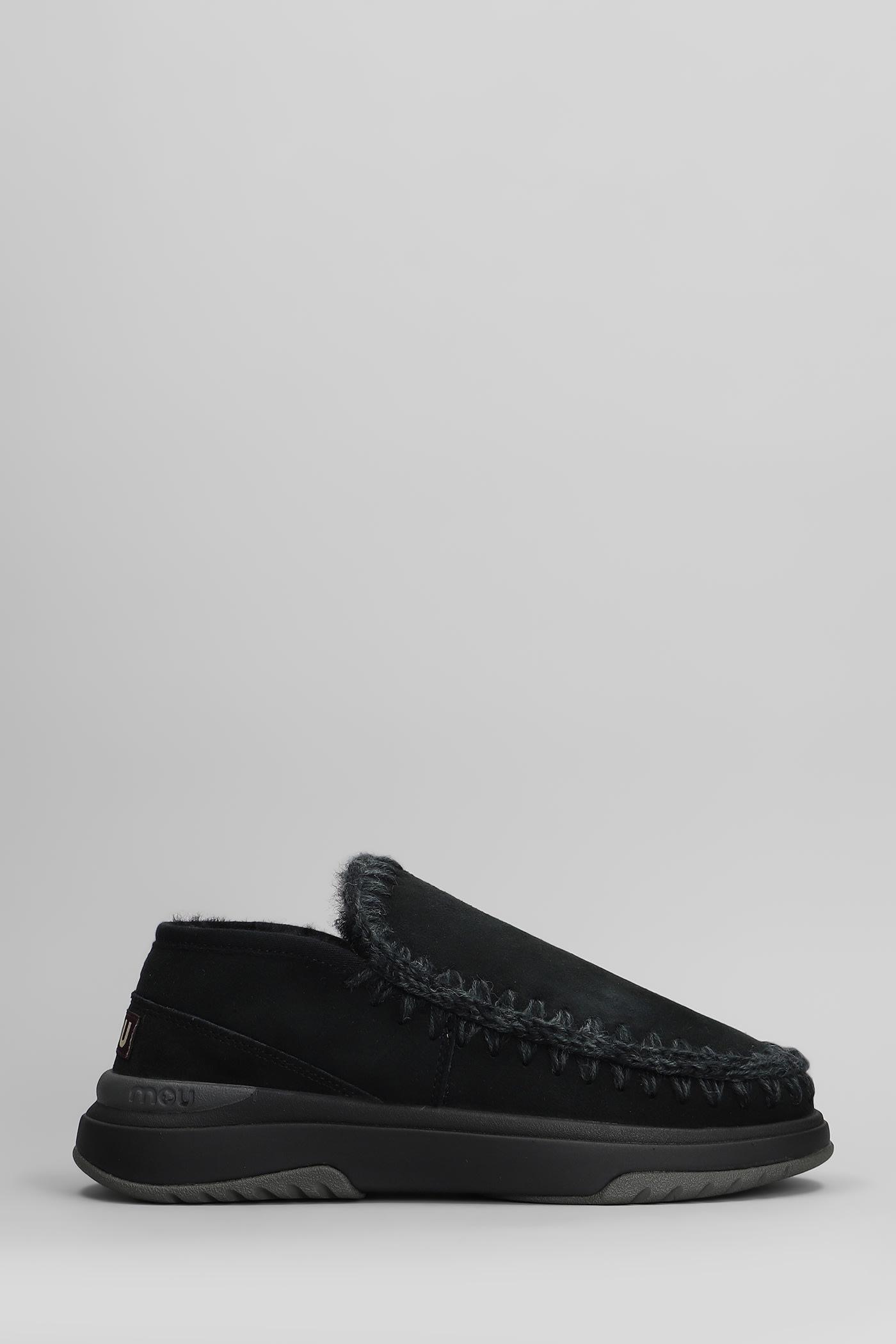 Eskimo Men Slip On Sneakers In Black Suede