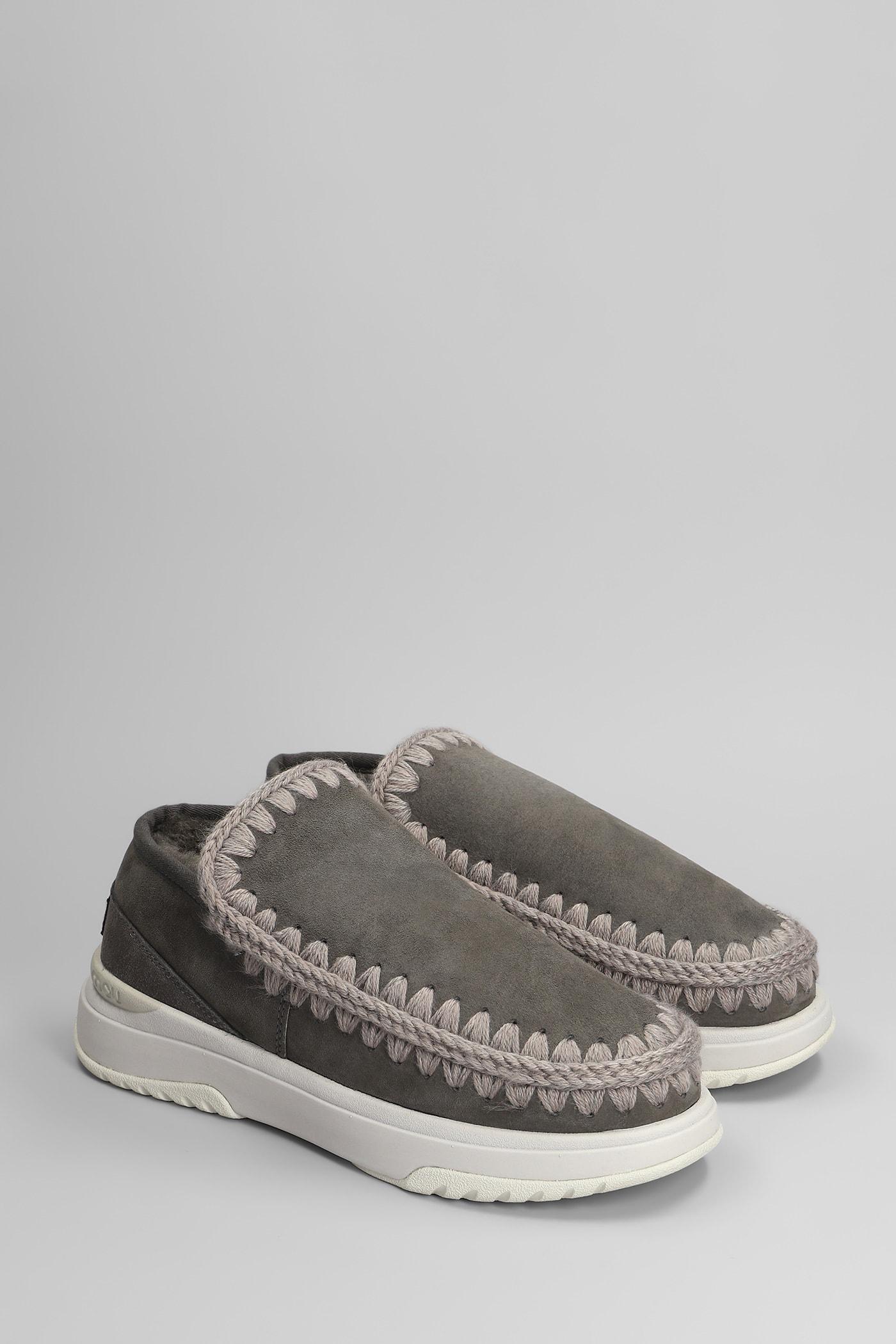 Eskimo Men Slip On Sneakers In Grey Suede