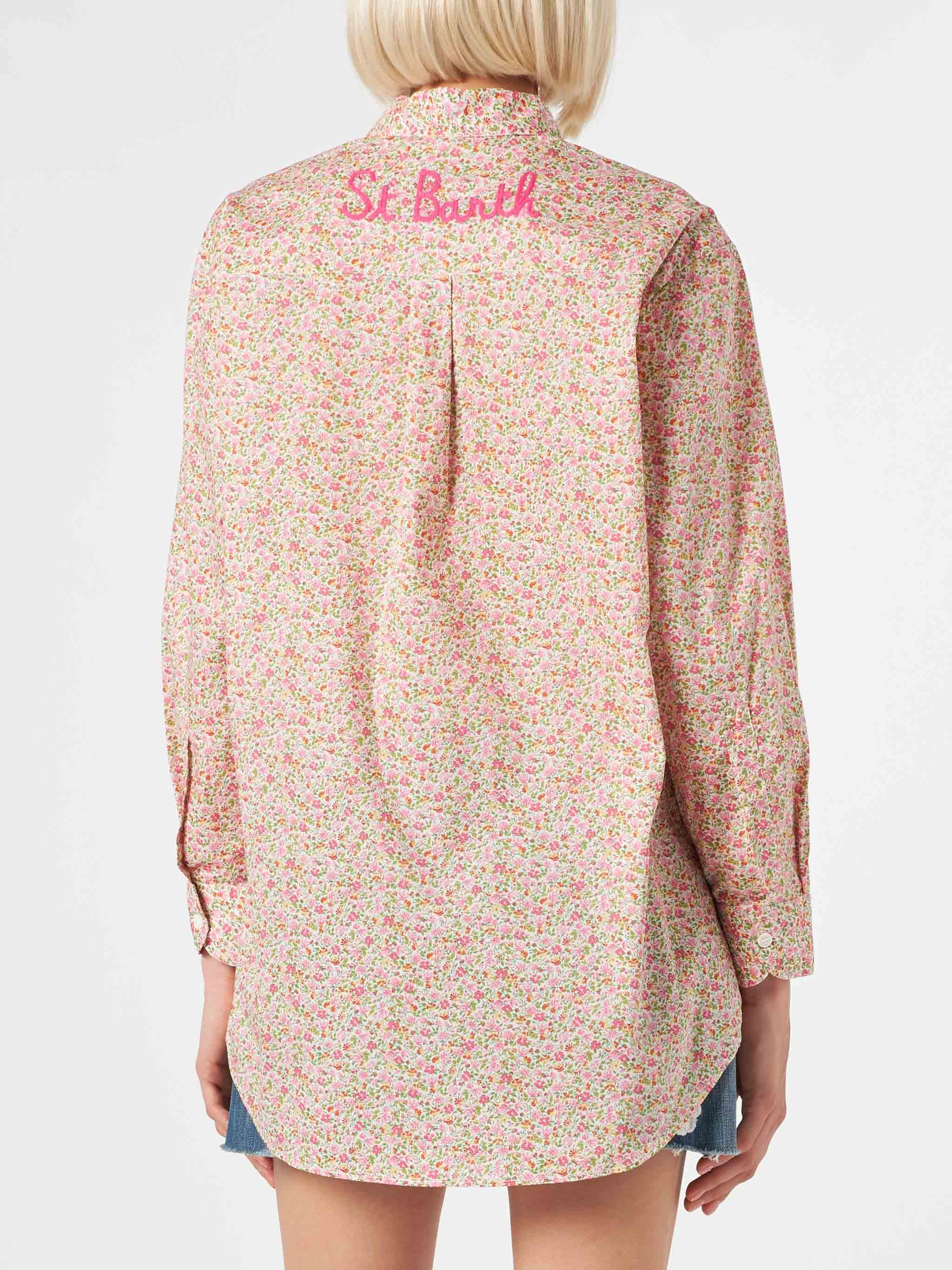 Woman Brigitte Cotton Shirt With Flower Print | Made With Liberty Fabric