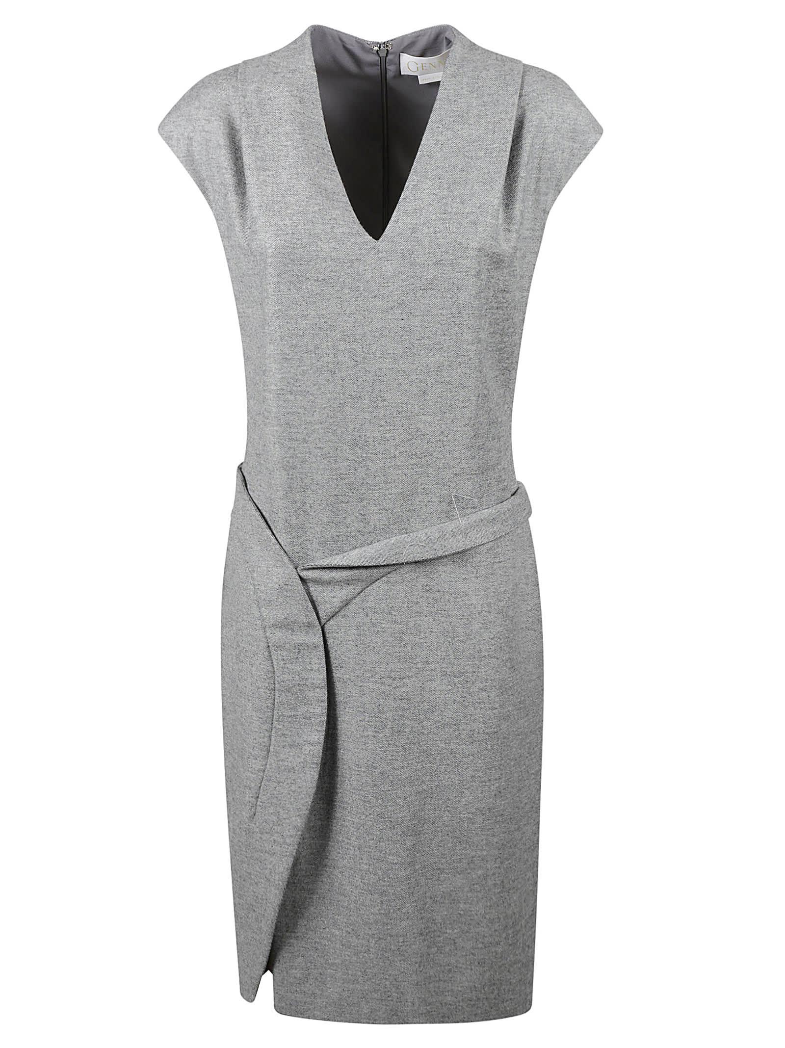 V-neck Capped Sleeve Dress