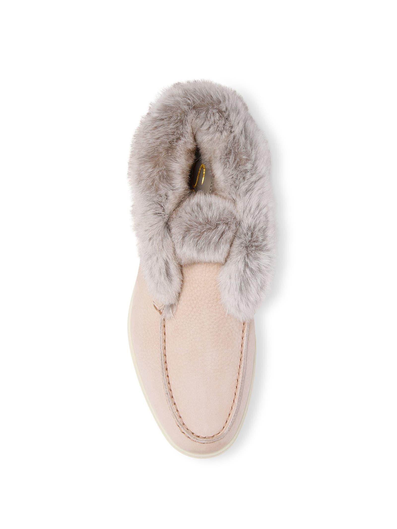 Polish Slip On In Nubuck Lined In Sheepskin