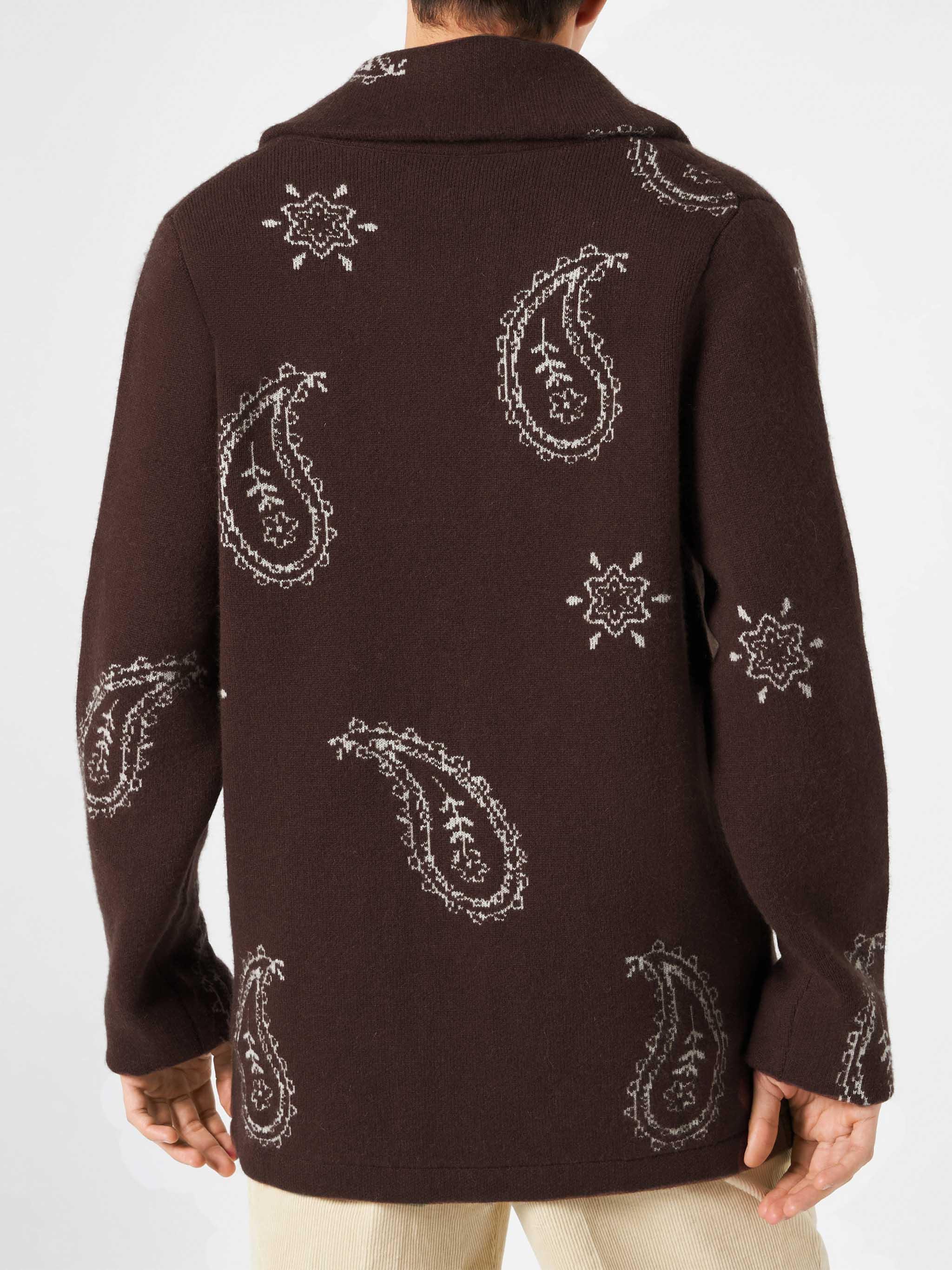 Man Knit Jacket With Paisley Print