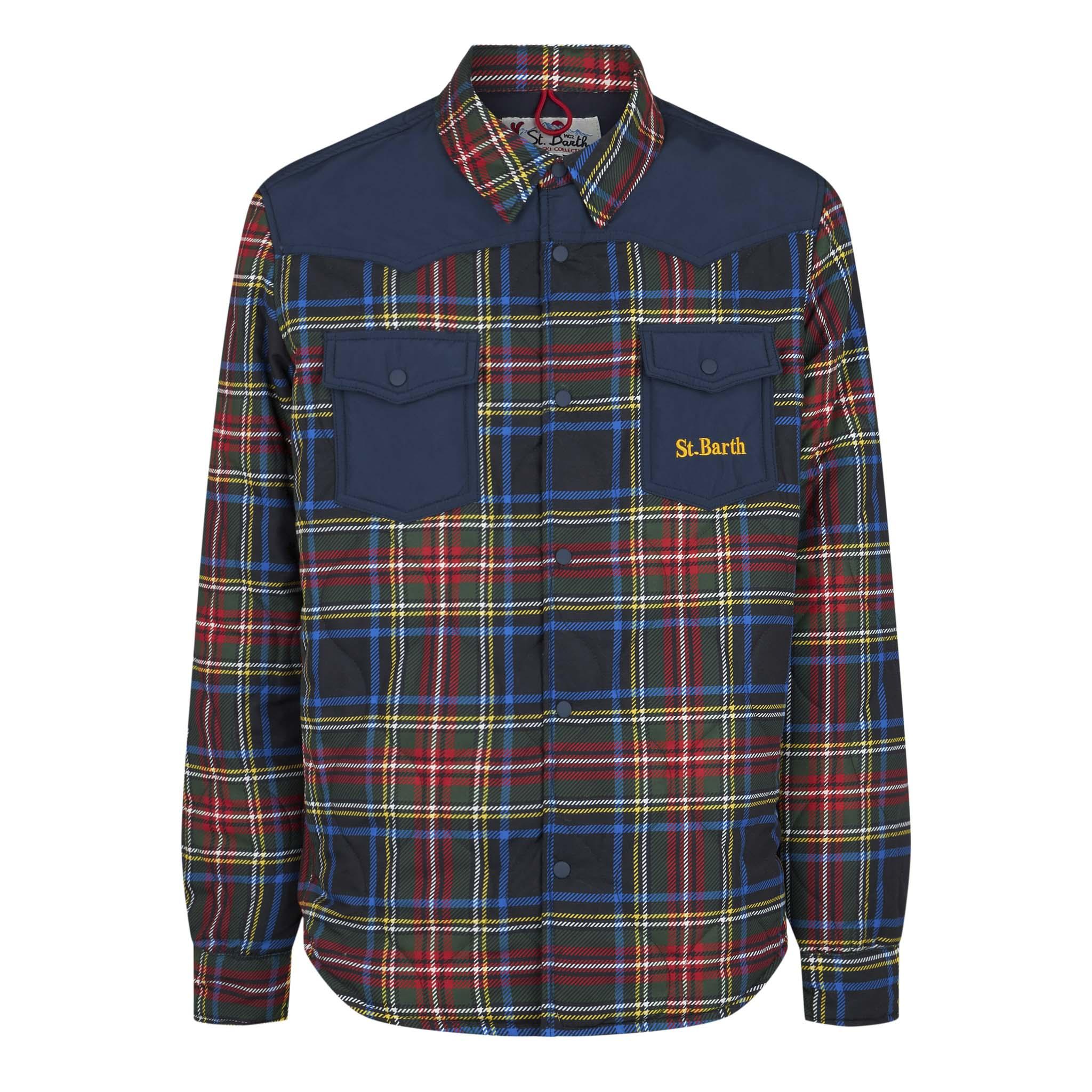 Man Tartan Padded Overshirt With Patch Pockets