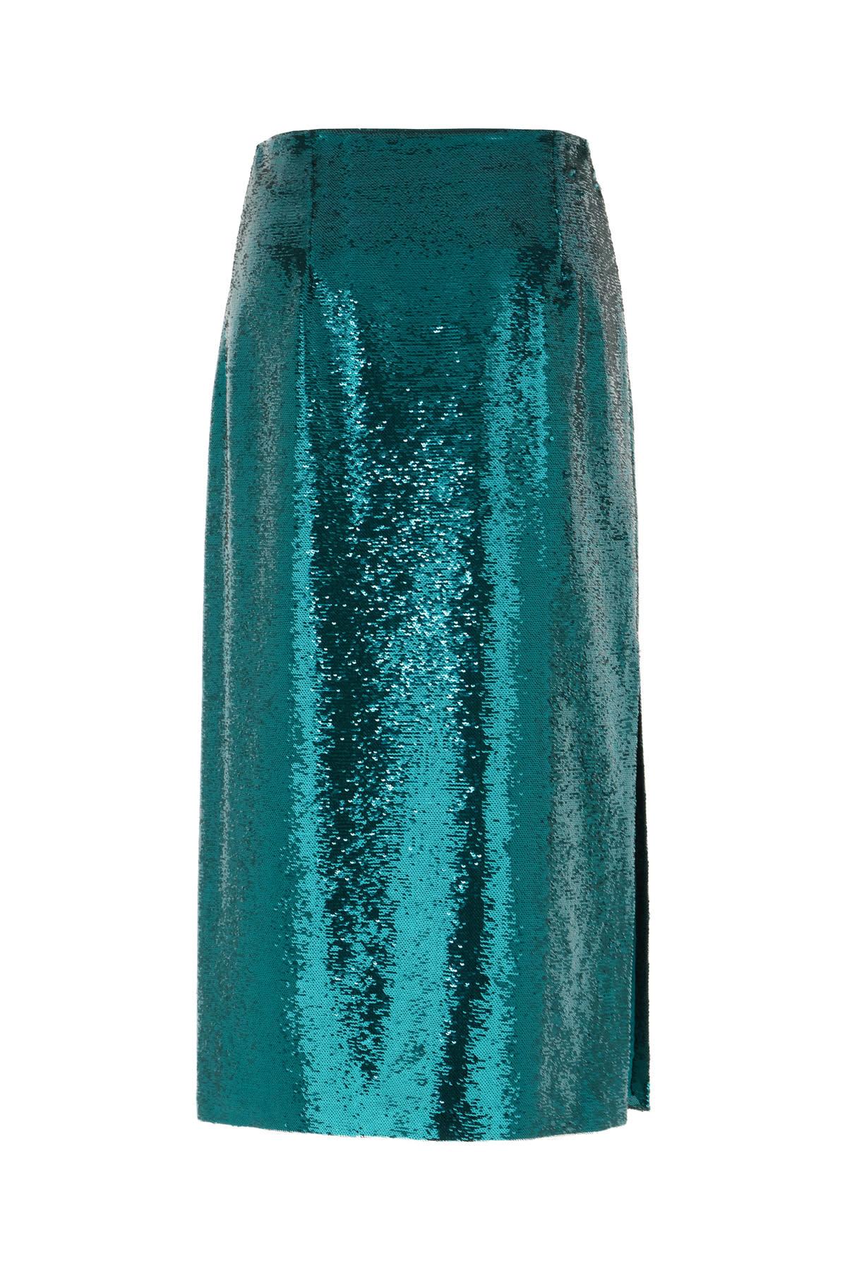 Teal Green Polyester Skirt