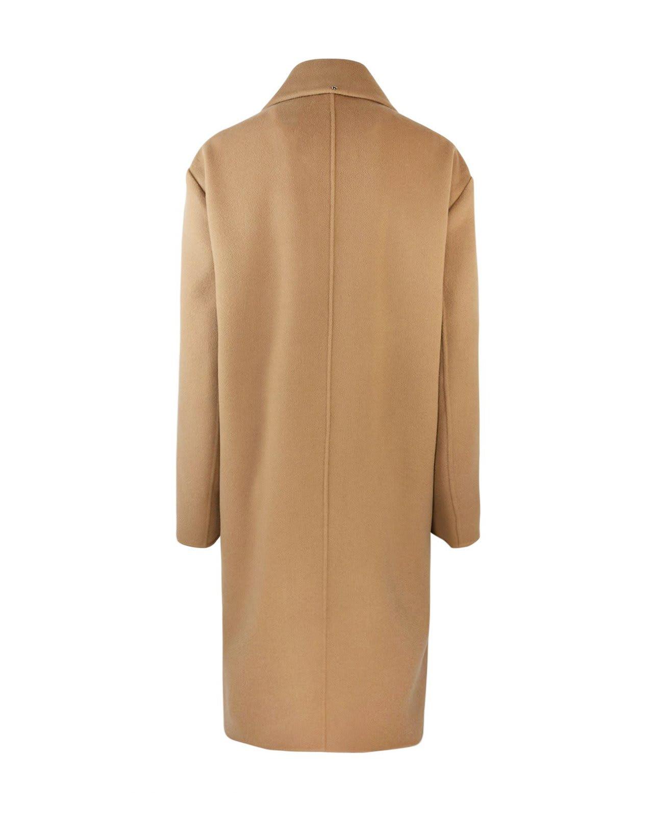 Buttoned Long-sleeved Coat