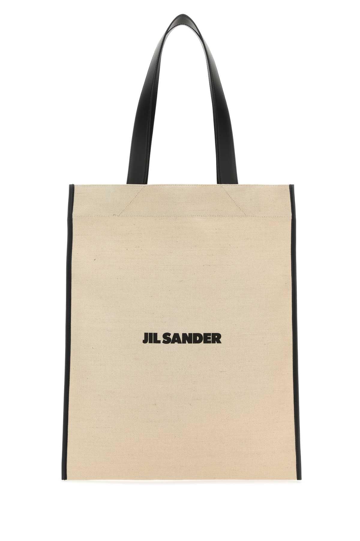 Jil Sander Woman Sand Canvas Shopping Bag