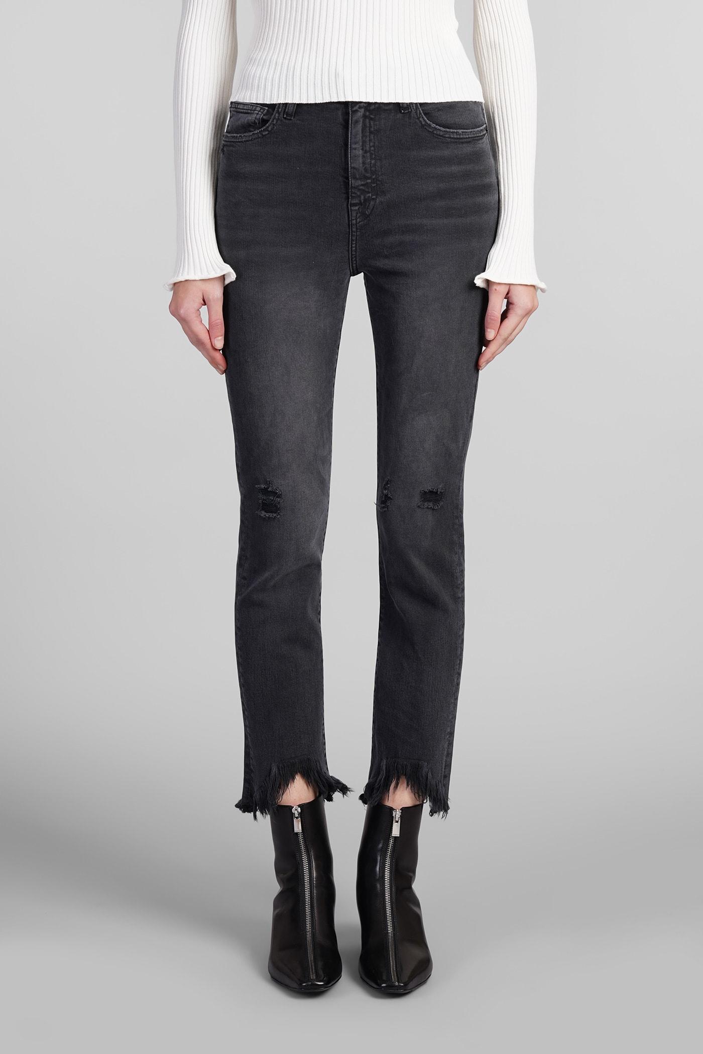 River Jeans In Black Cotton