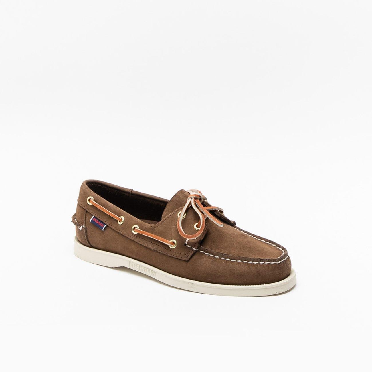 Docksides Portland Dark Brown Nubuck Unlined Boat Loafer