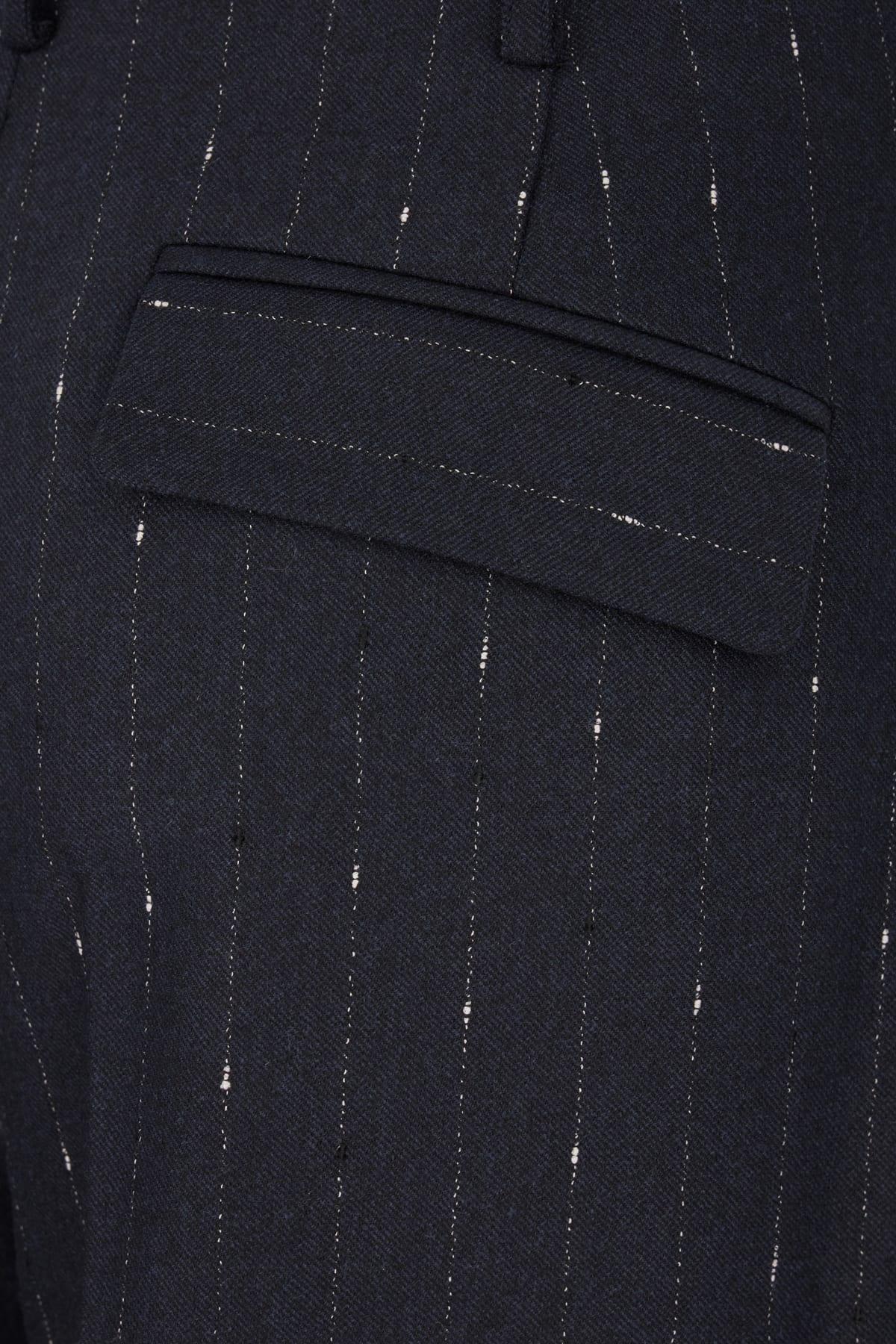 Navy Blue Stretch Wool Blend Pants