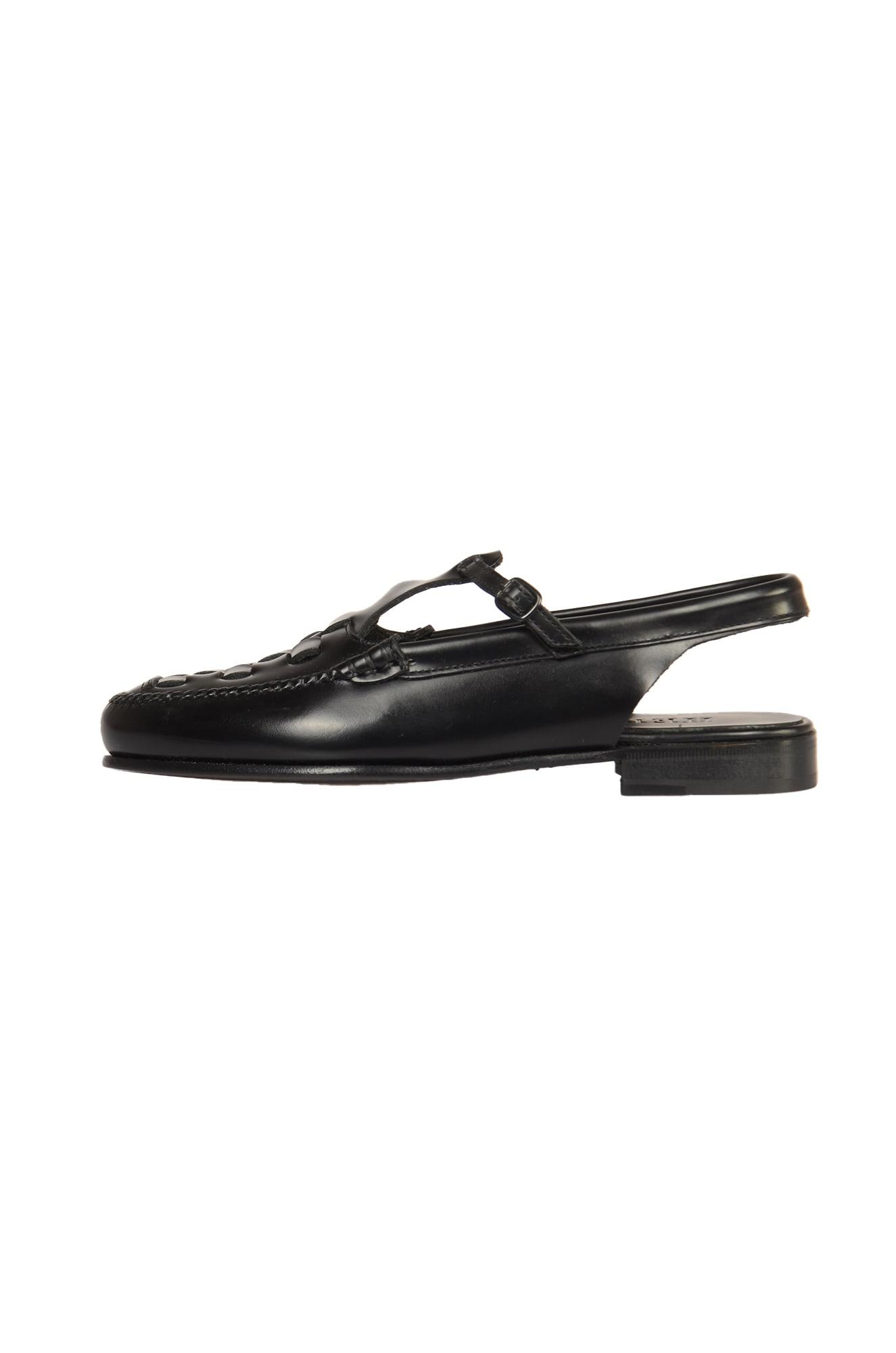 Tread Sole Slingback Loafers