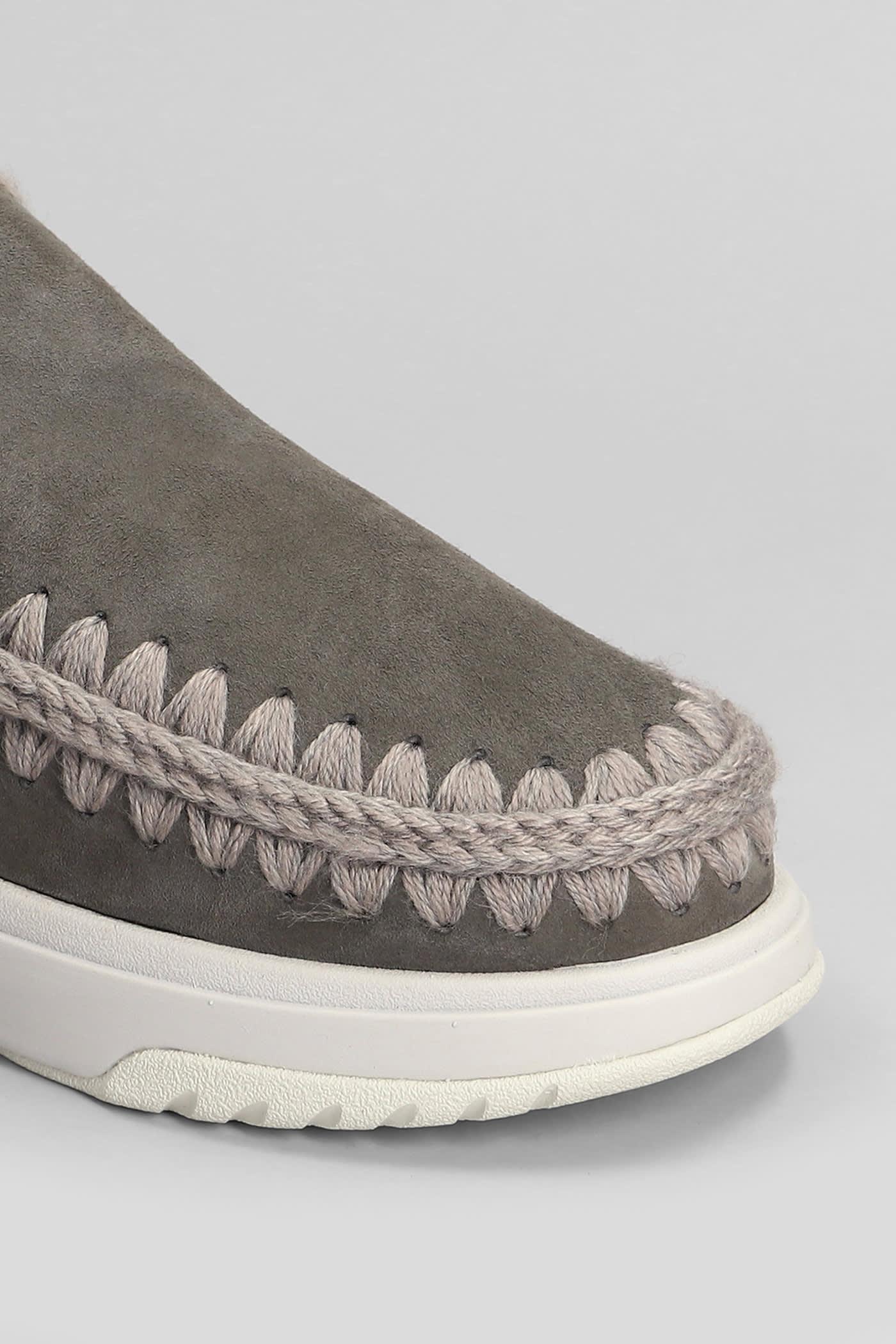 Eskimo Men Slip On Sneakers In Grey Suede