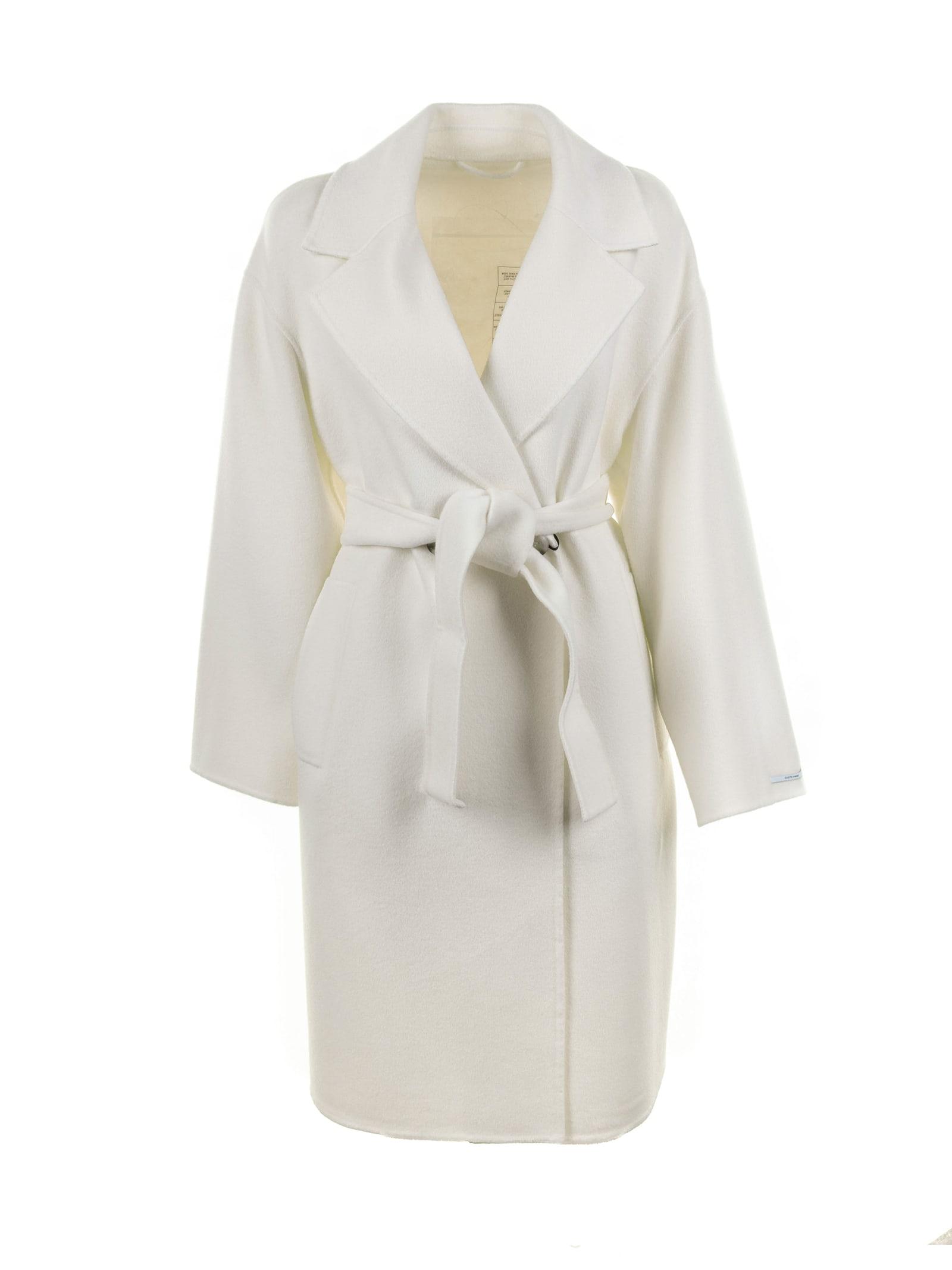 Women's Cream Coat With Belt