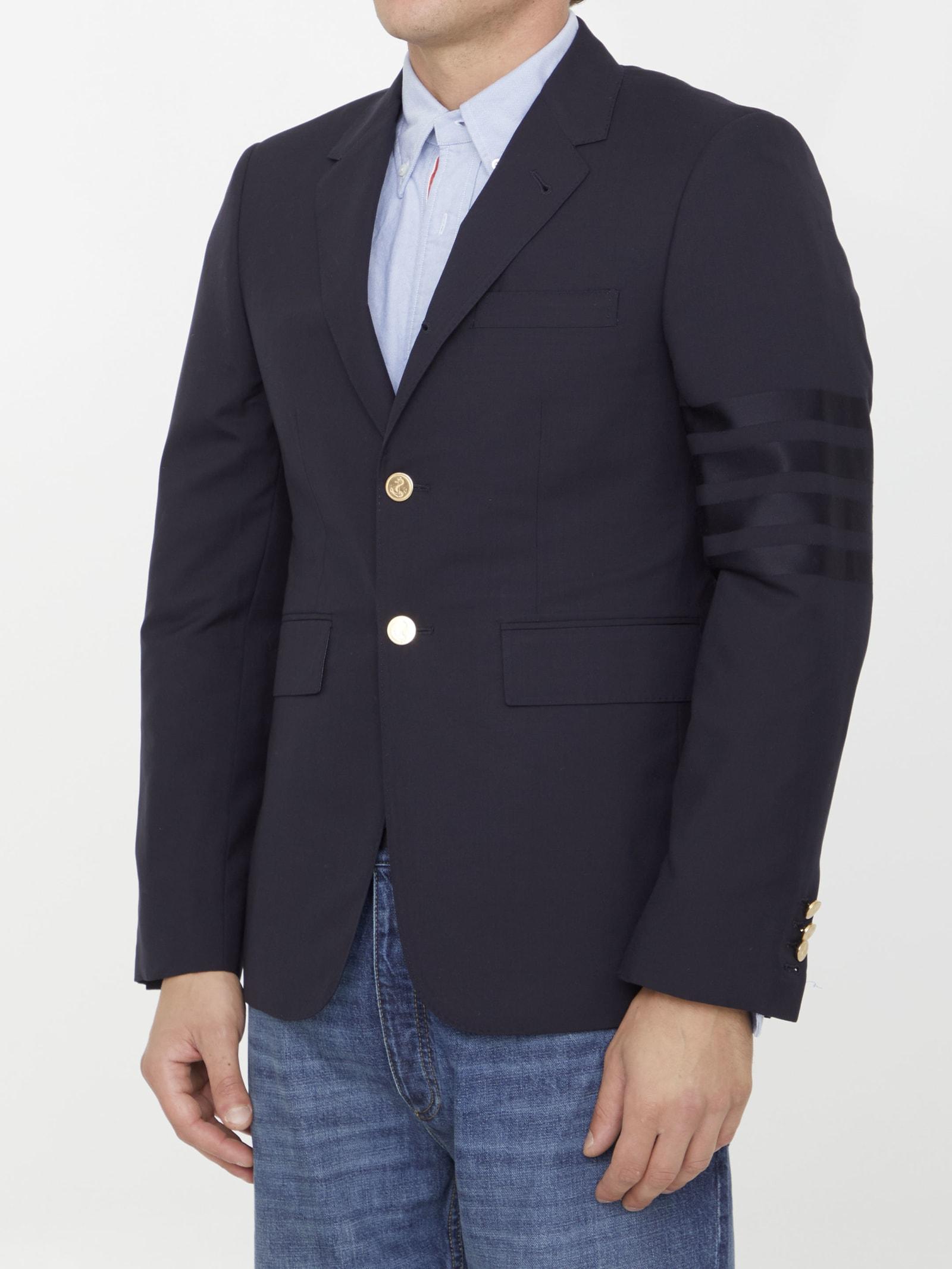 signature-stripe single-breasted blazer