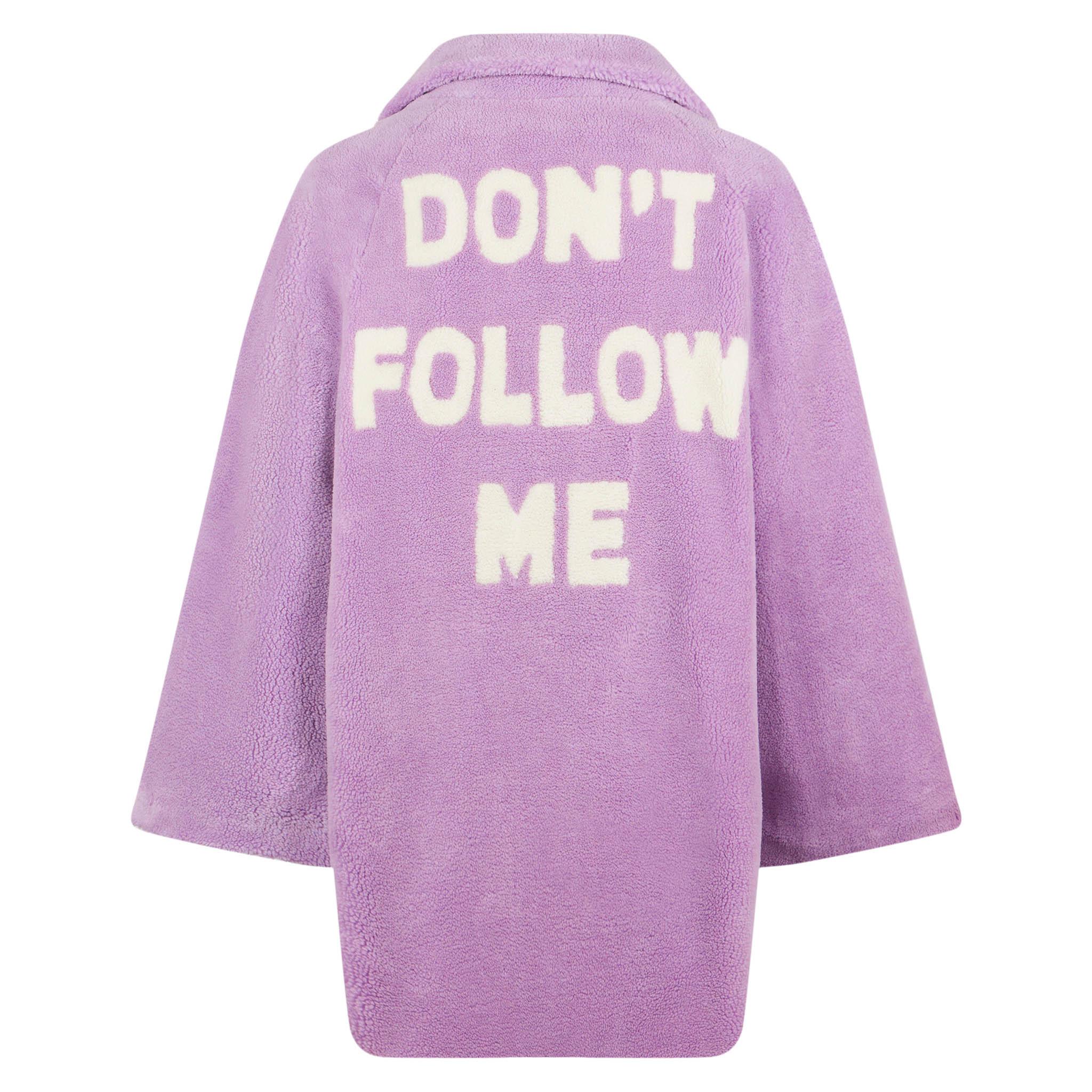 Woman Coat Lilac Teddy Fabric