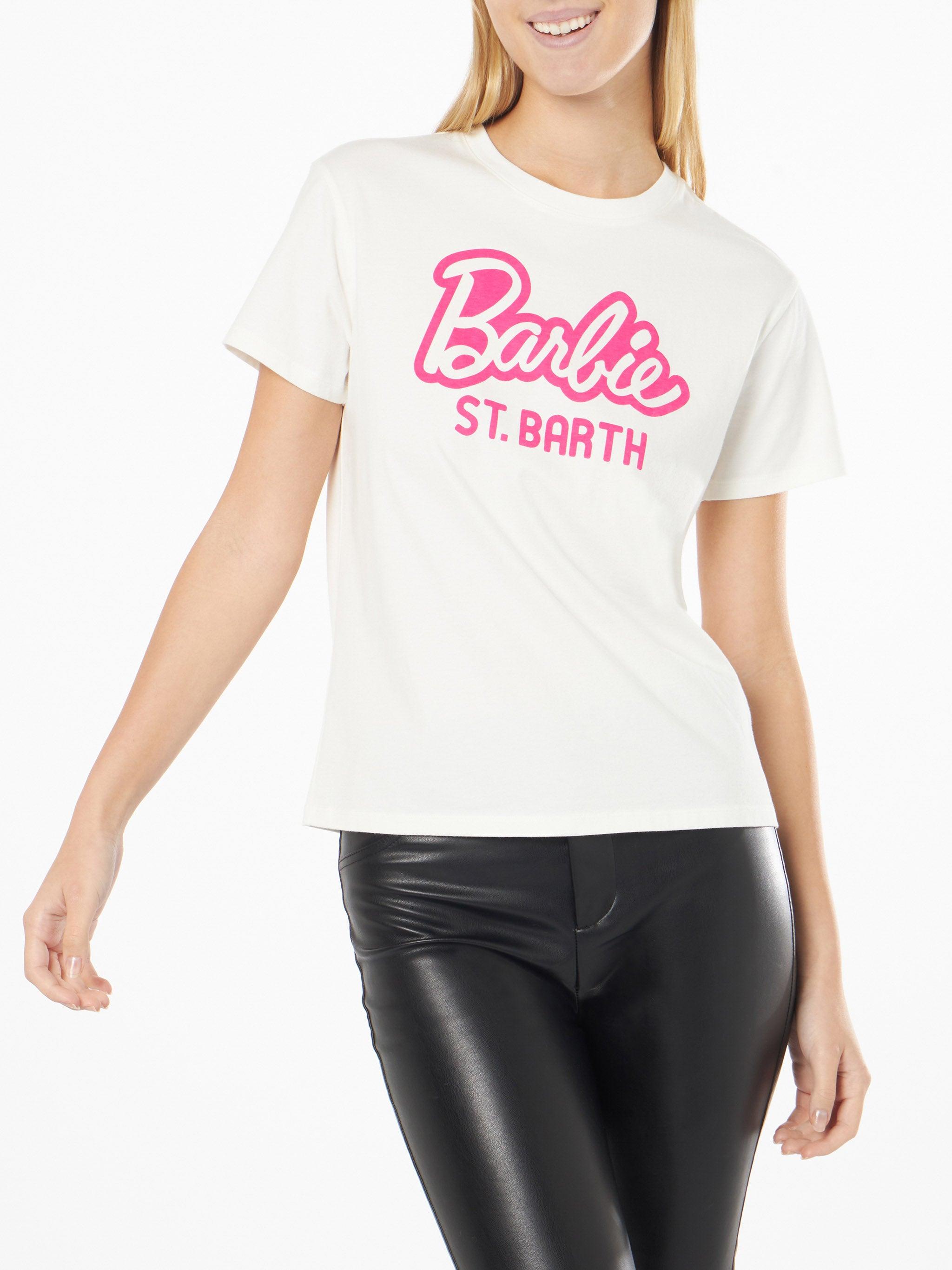 Woman Heavy Cotton T-shirt With Barbie St. Barth Print | Barbie Special Edition