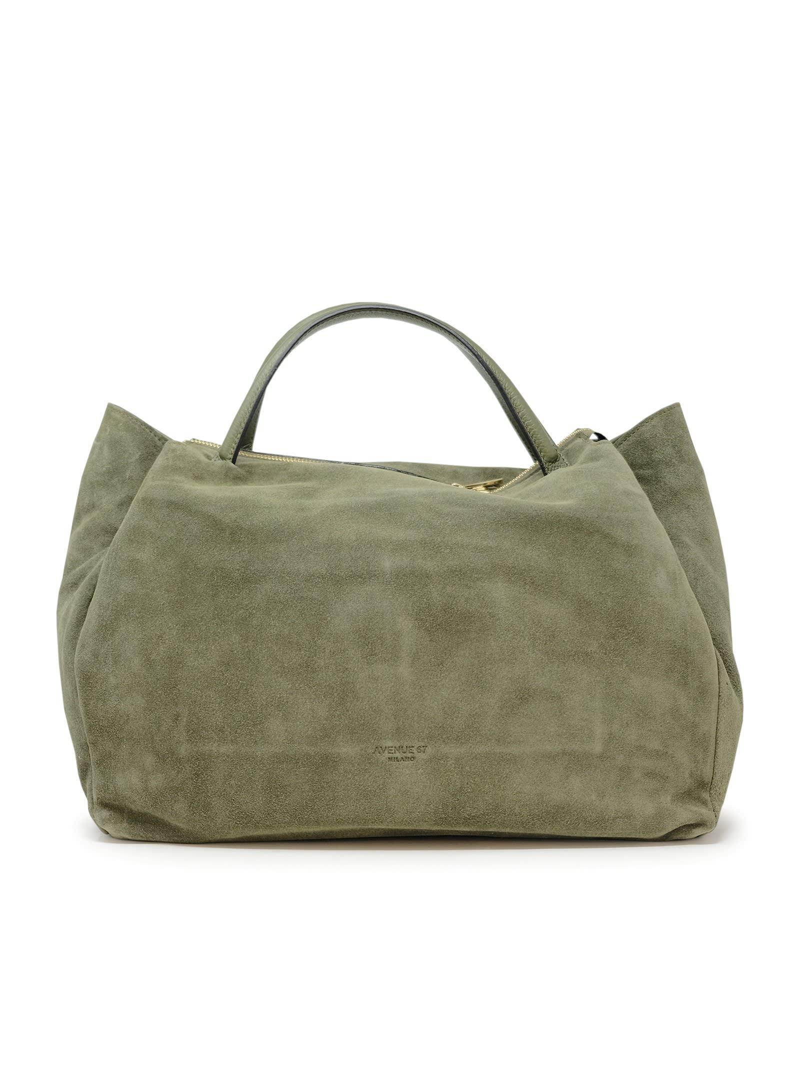 Avenue 67 Ao132a0011 Roxanne Green Suede Leather Bag