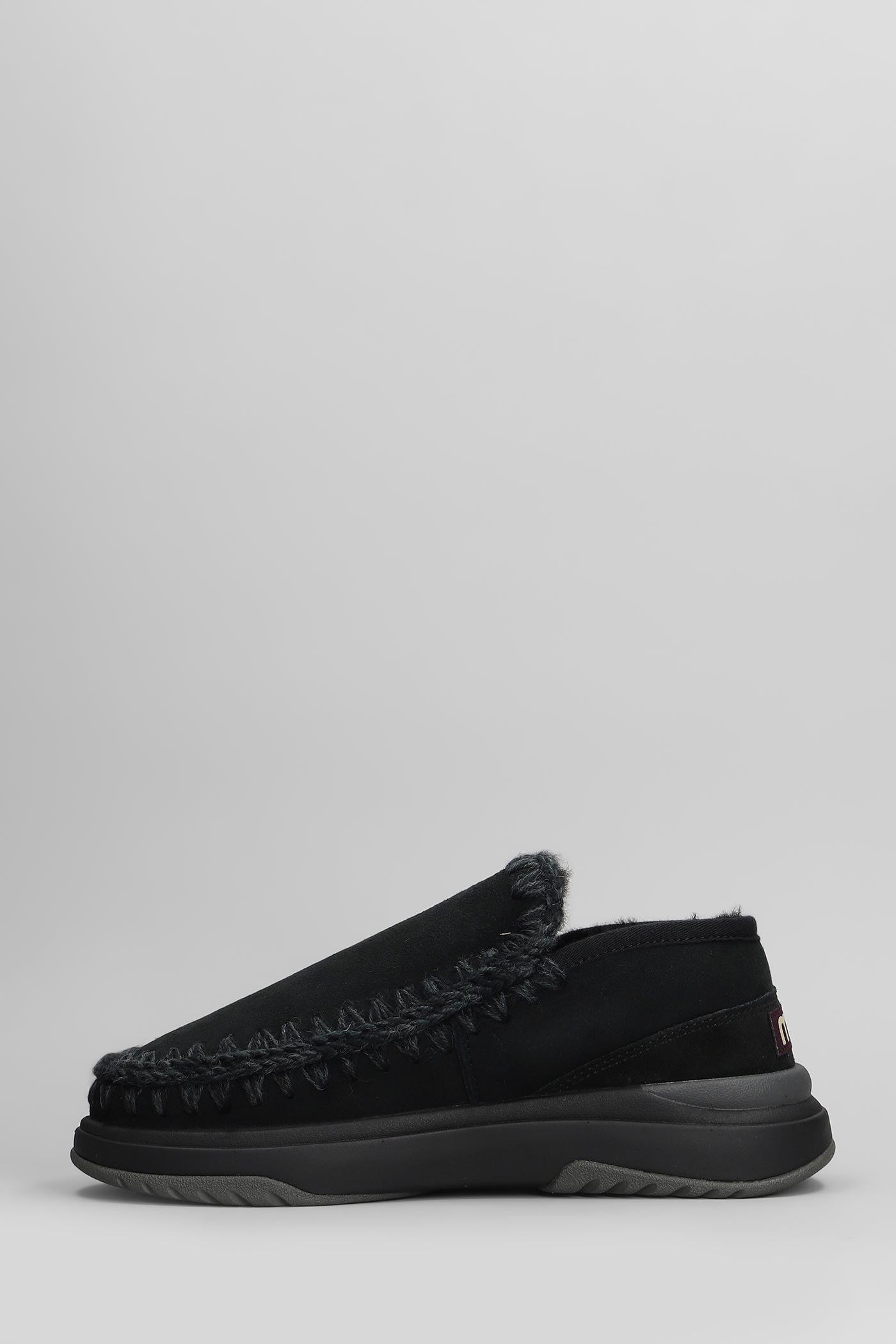 Eskimo Men Slip On Sneakers In Black Suede