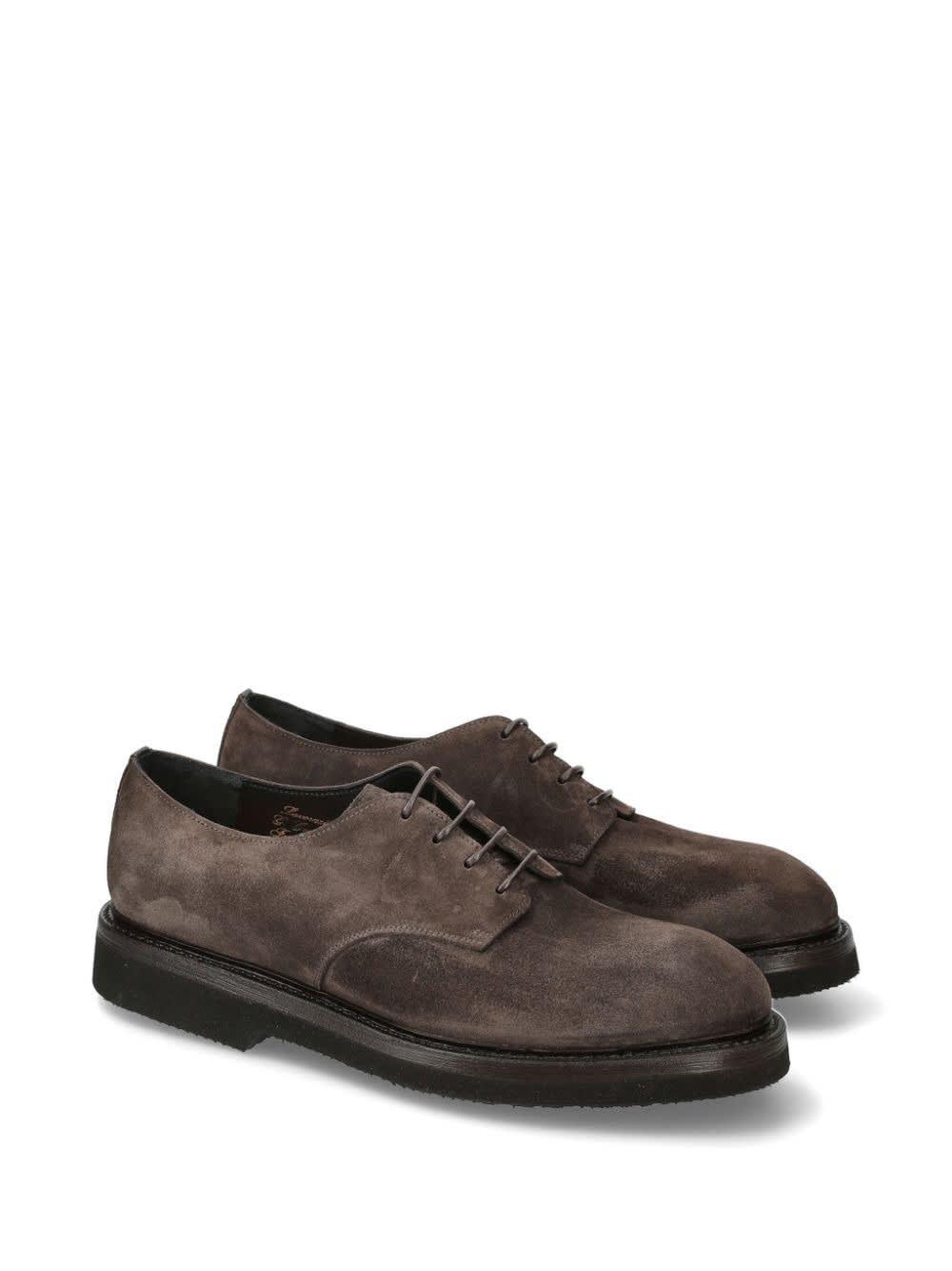 Brown Suede Rain Horse Laced Shoes