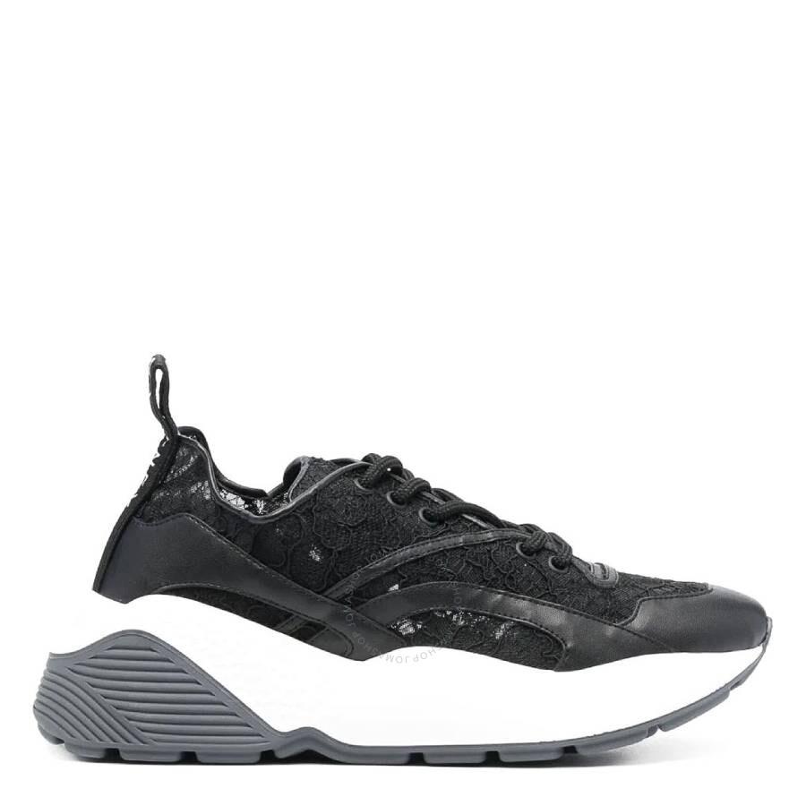 Stella McCartney Black Eclypse Tonal Lace Sneakers