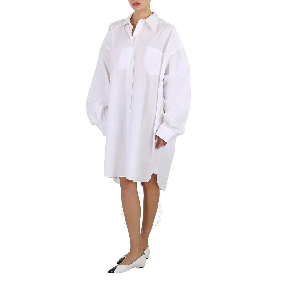 Maison Margiela White Cotton Poplin Oversized Shirt Dress