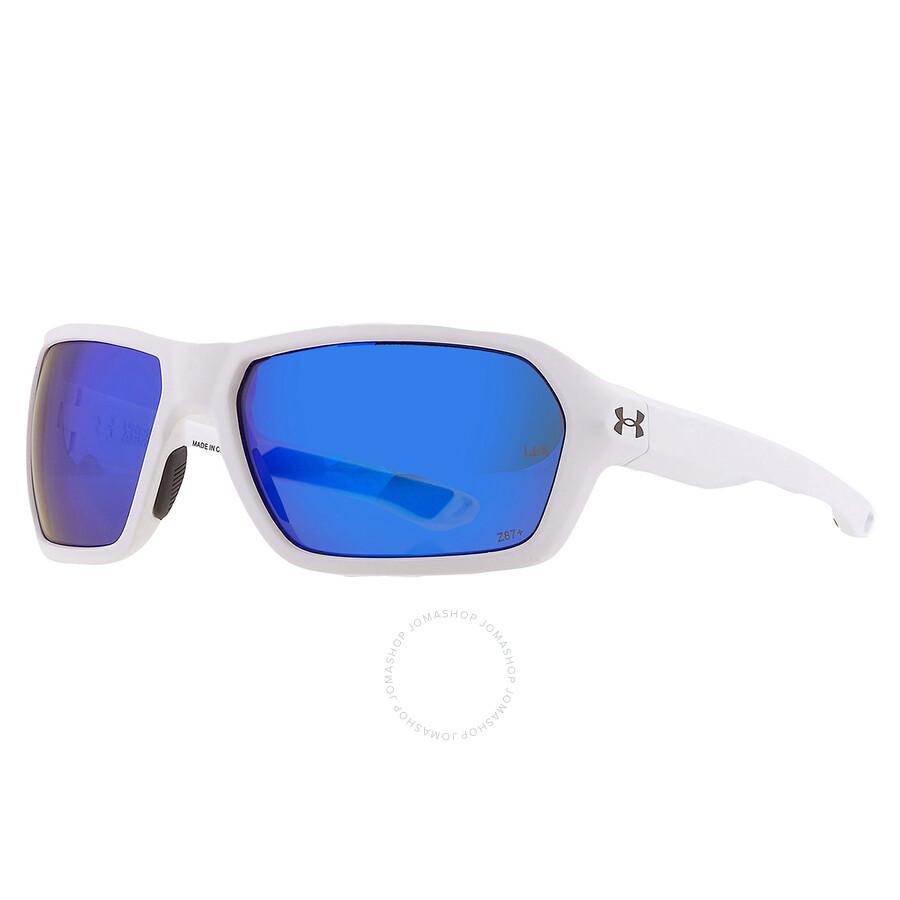 Under Armour Blue Rectangular Men's Sunglasses UA RECON 6HT7N 64