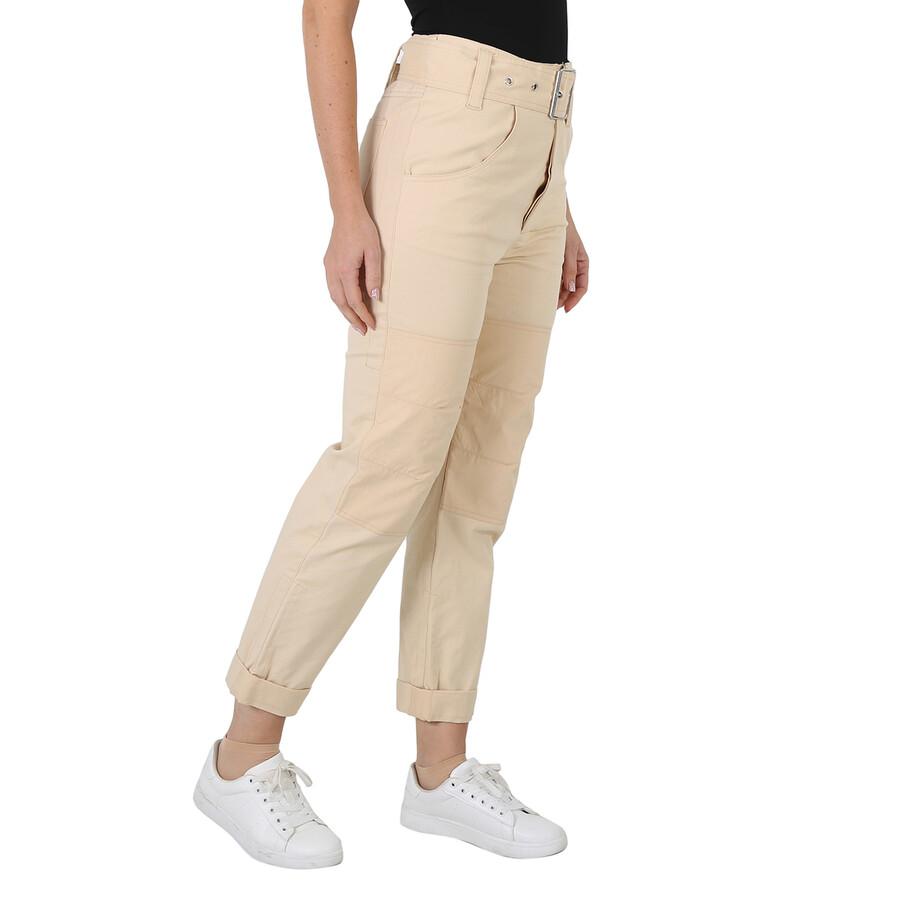 Proenza Schouler Ladies High Waisted Utility Belt Pants in Beige