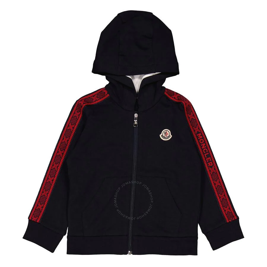 Moncler Boys Navy Logo Tape Hooded Sweatshirt