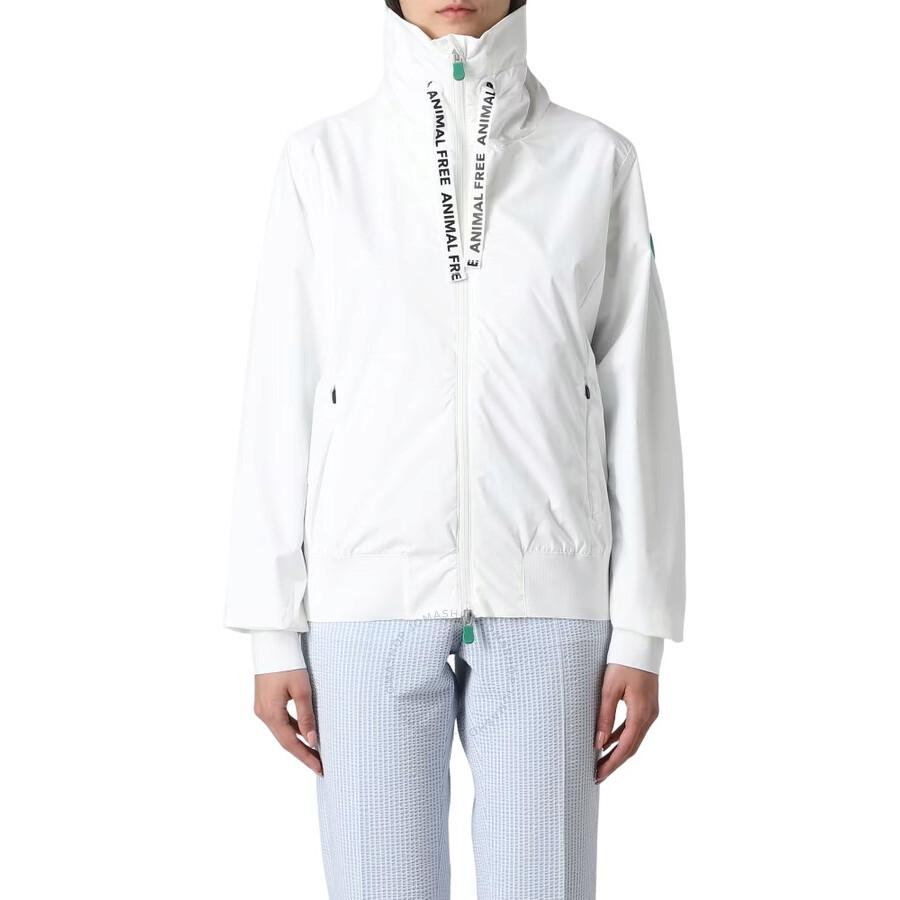 Save The Duck Ladies White Karin Bomber Rain Jacket