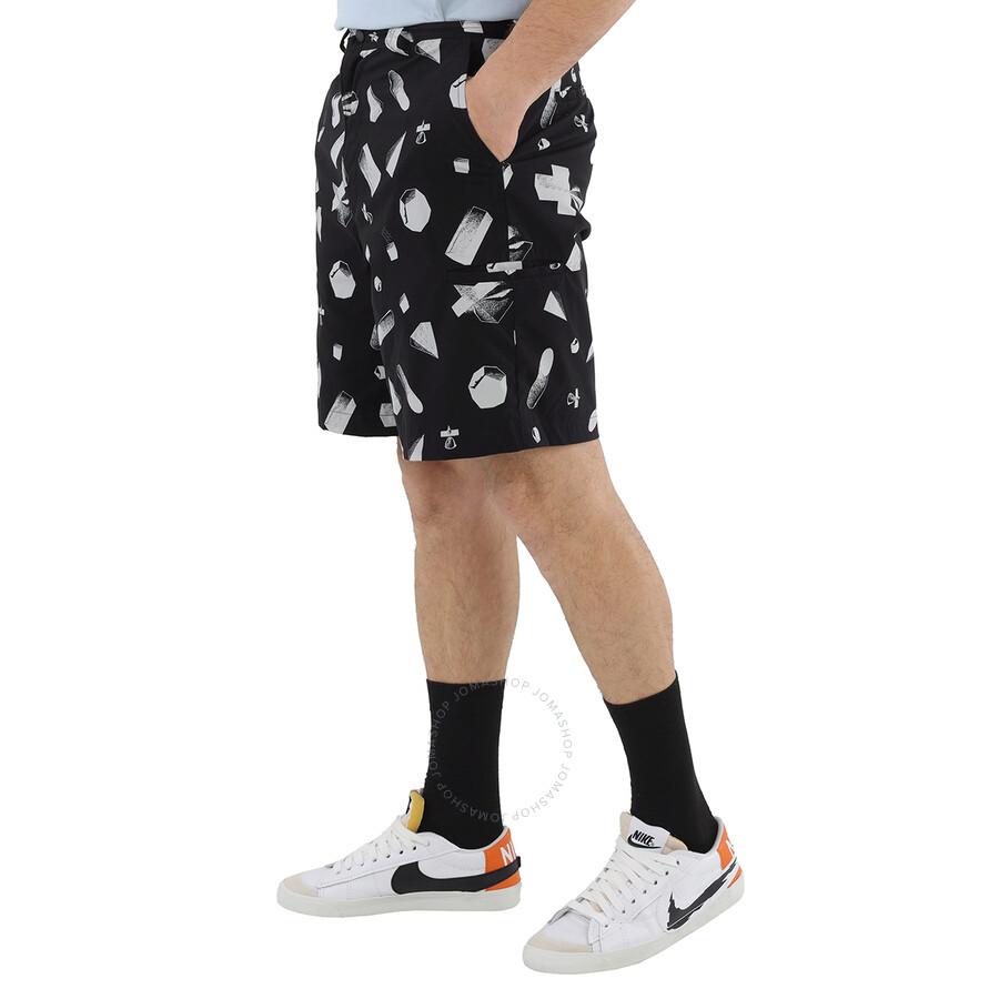 Undercover Men's Black Abstract Geometric Print Shorts