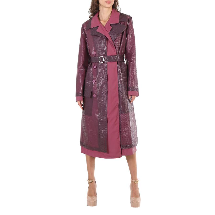 Sies Marjan Devin Embossed Double Belted Reflective Trench Coat