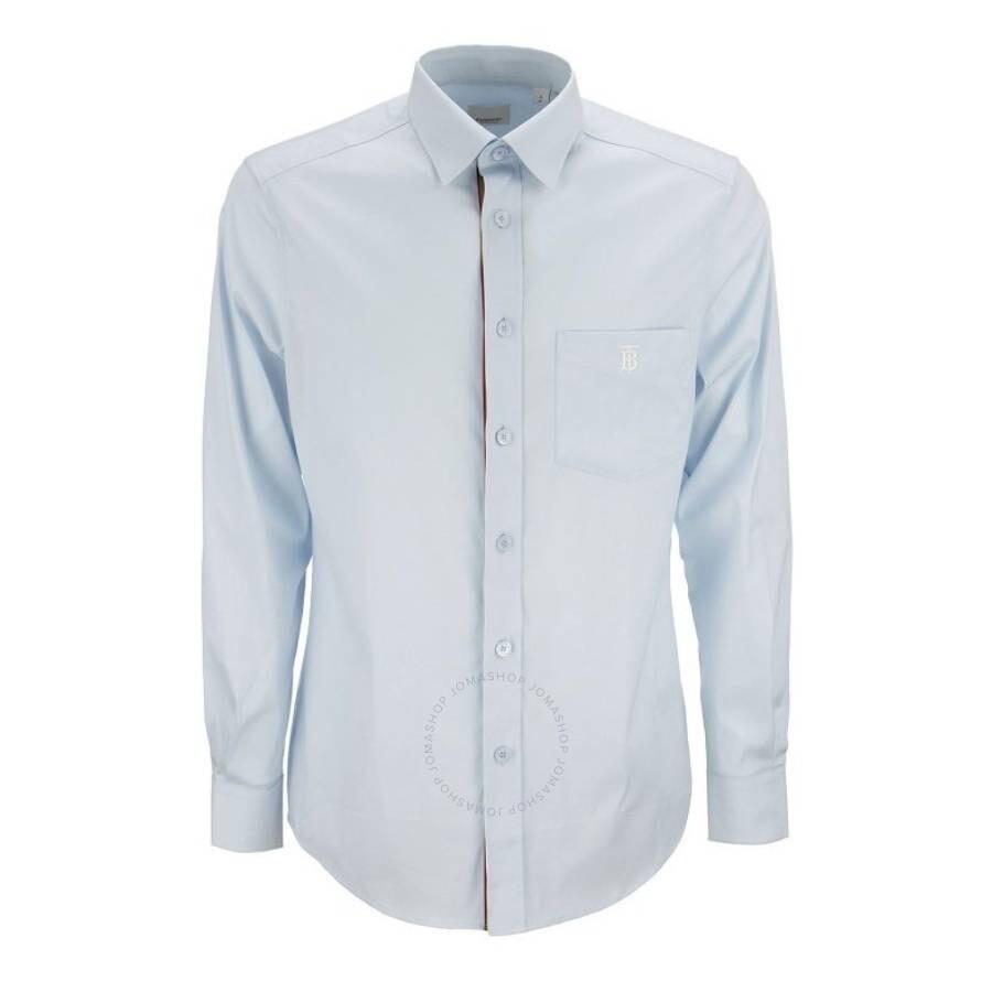 Burberry Monogram Motif Shirt In Pale Blue