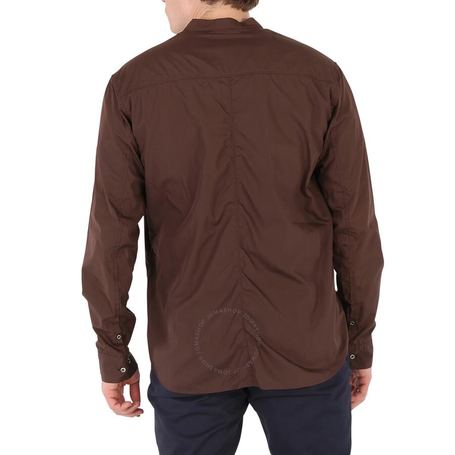 Undercover Brown Patch Detail Ruched Cotton Shirt