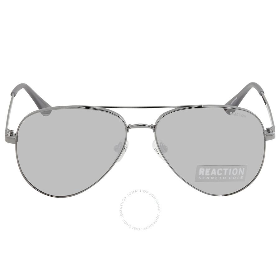 Kenneth Cole Reaction Smoke Mirror Pilot Men's Sunglasses KC2829 08C 58