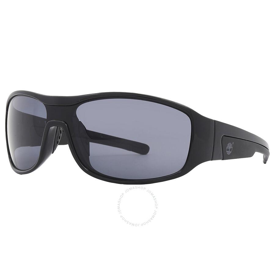 Timberland Polarized Smoke Wrap Men's Sunglasses TB7050 01D 00