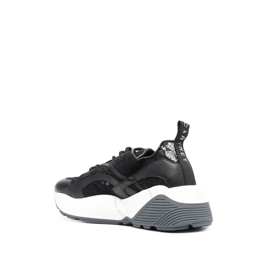 Stella McCartney Black Eclypse Tonal Lace Sneakers