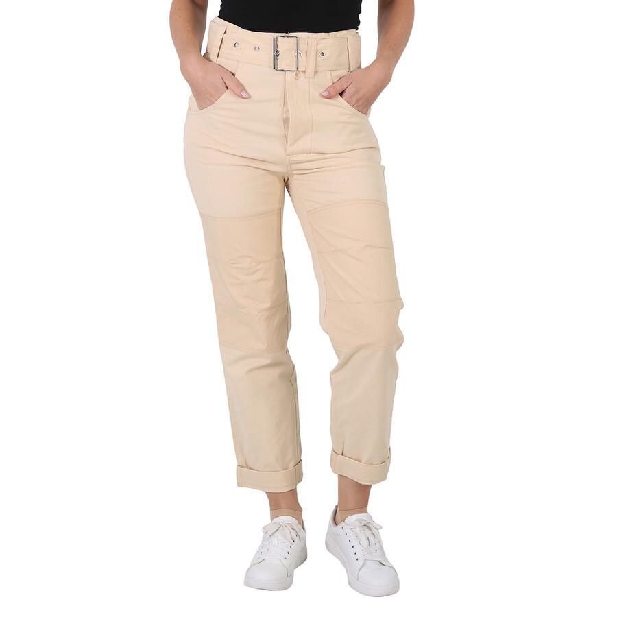 Proenza Schouler Ladies High Waisted Utility Belt Pants in Beige