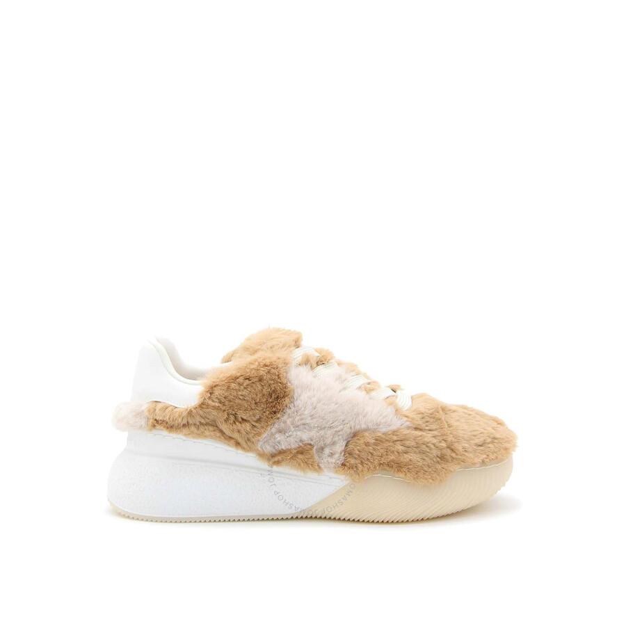 Stella Mccartney Ladies Brown Loop Faux-Fur Sneakers