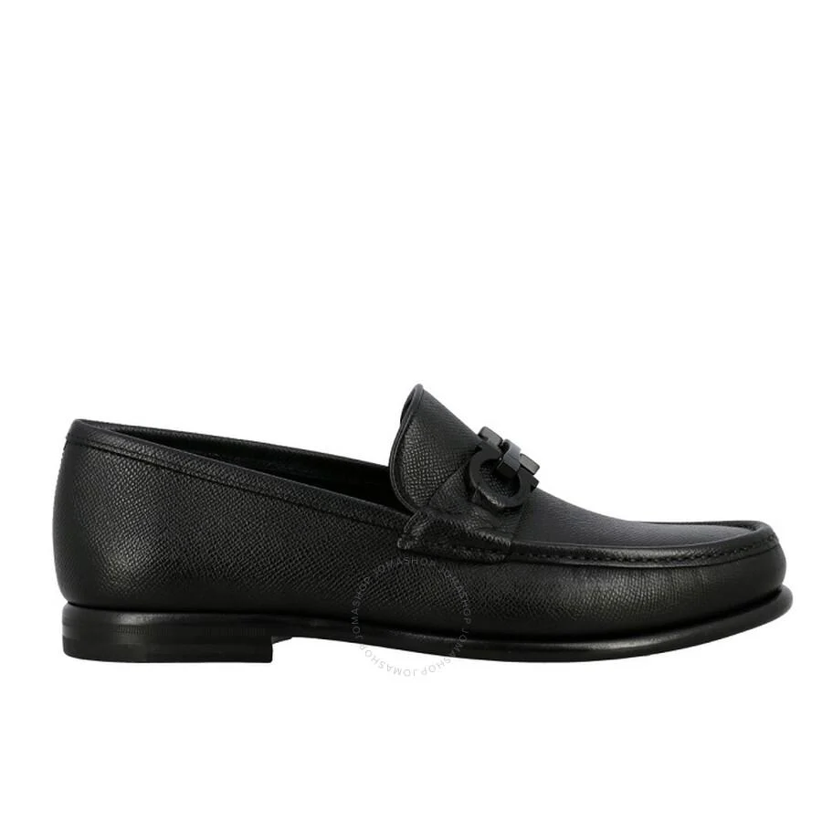 Men's Crown Textured Leather Gancini Moccasin Loafers