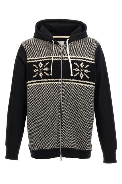 Jacquard insert hoodie