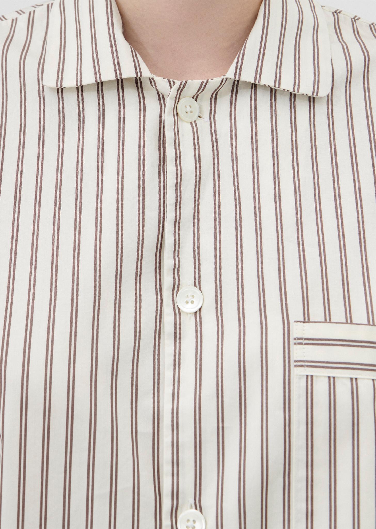 Cotton Poplin Pyjamas Short Sleeve Shirt — Hopper Stripes