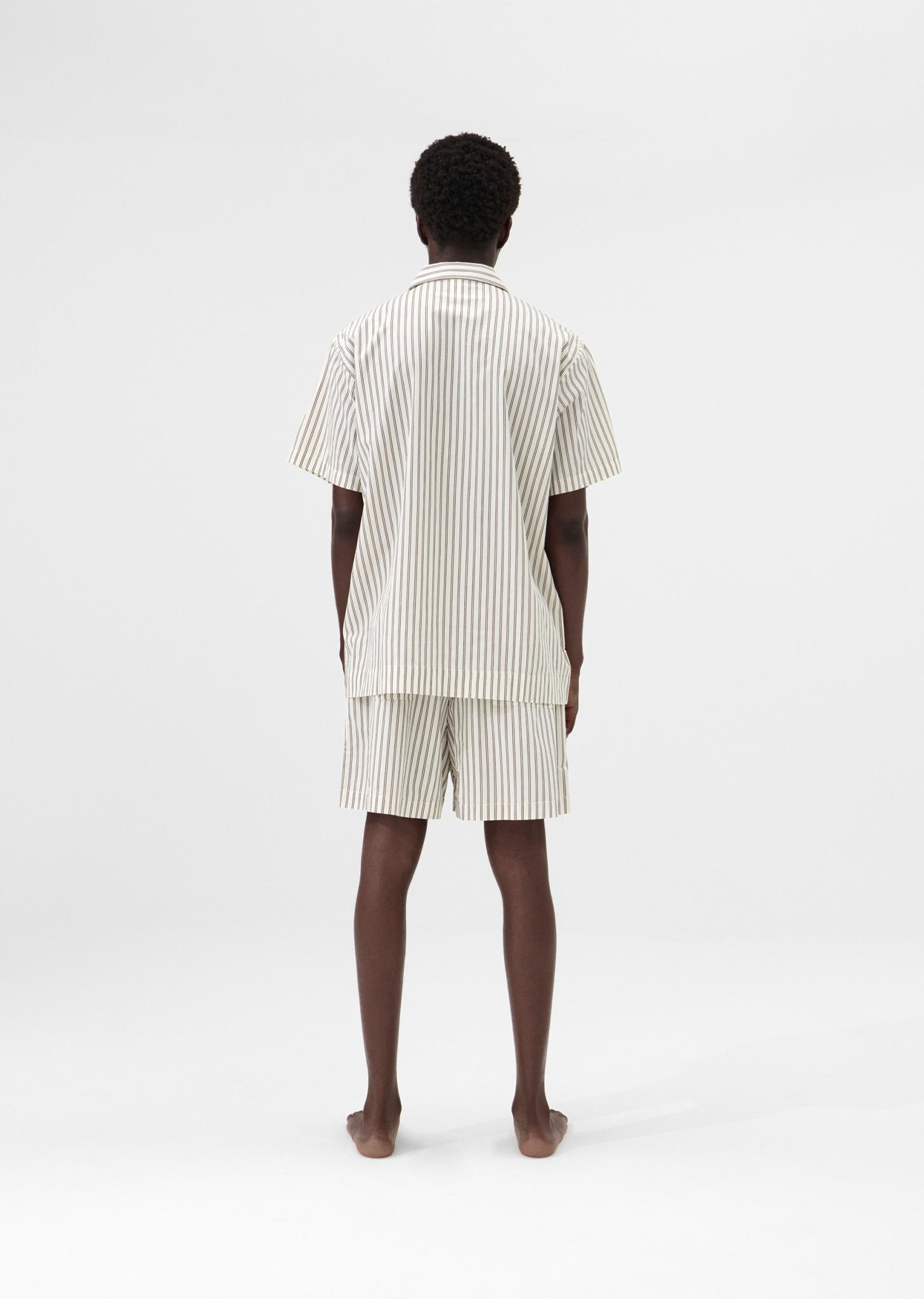 Cotton Poplin Pyjamas Short Sleeve Shirt — Hopper Stripes