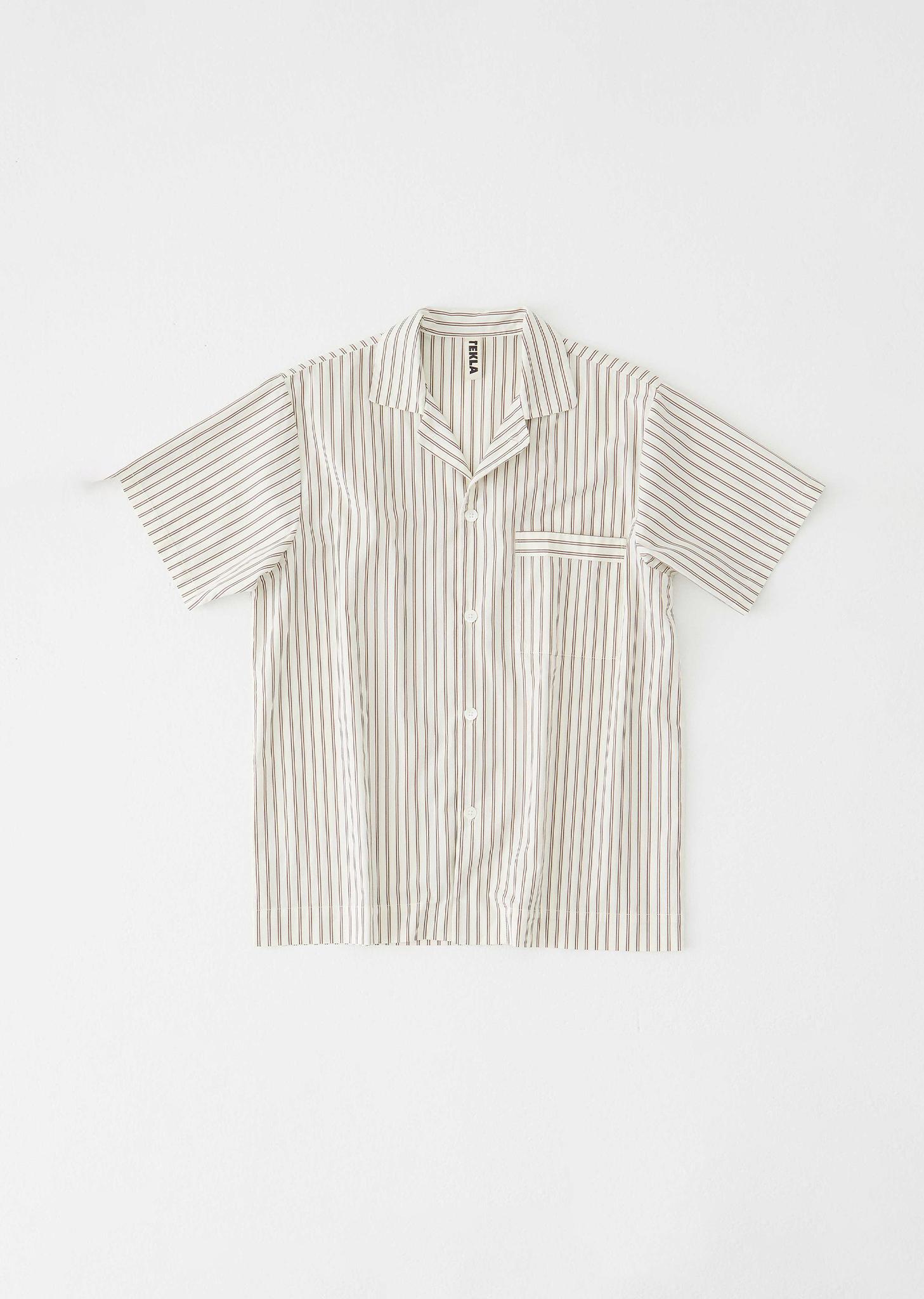 Cotton Poplin Pyjamas Short Sleeve Shirt — Hopper Stripes