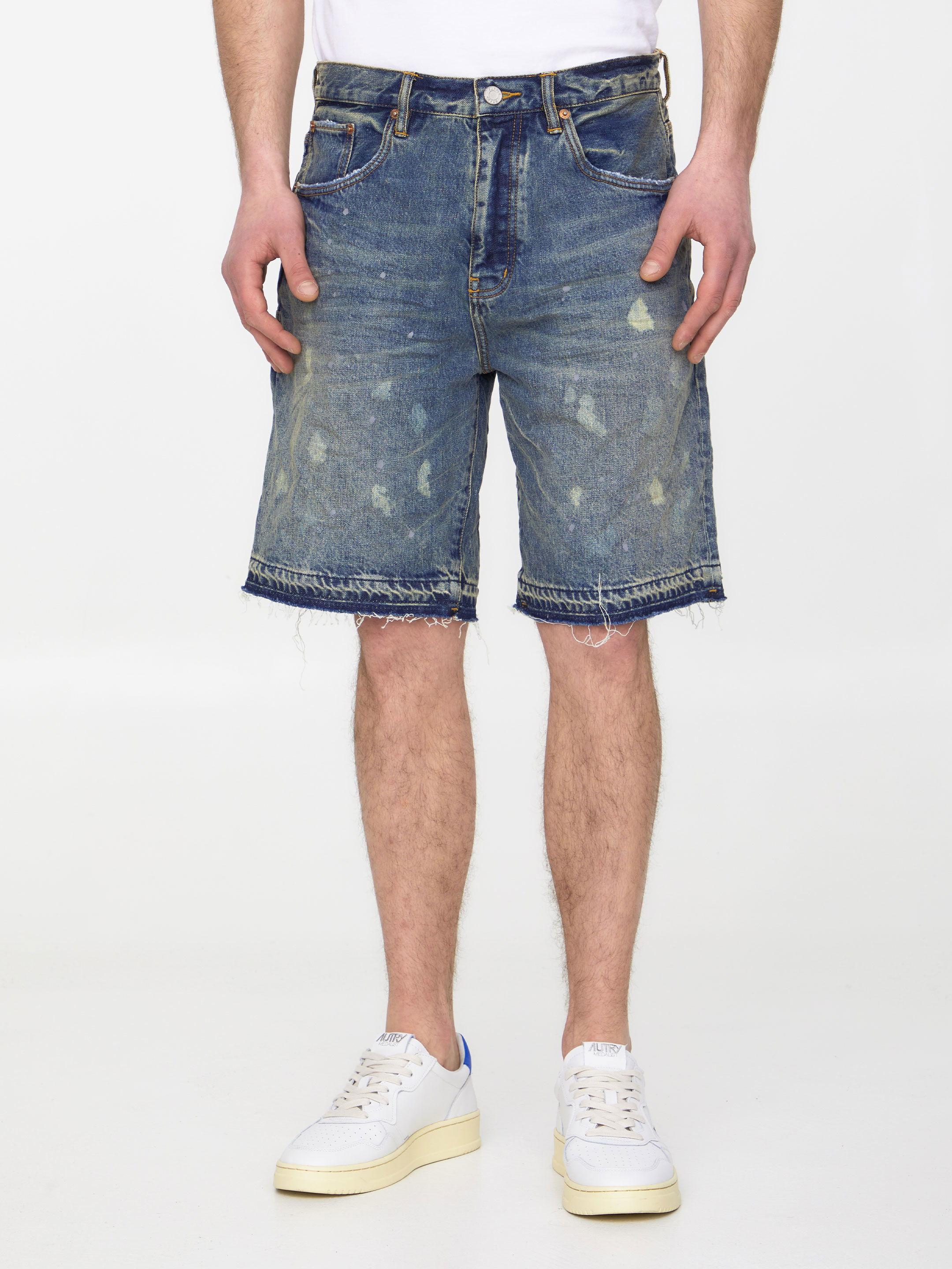 Light-blue denim bermuda shorts